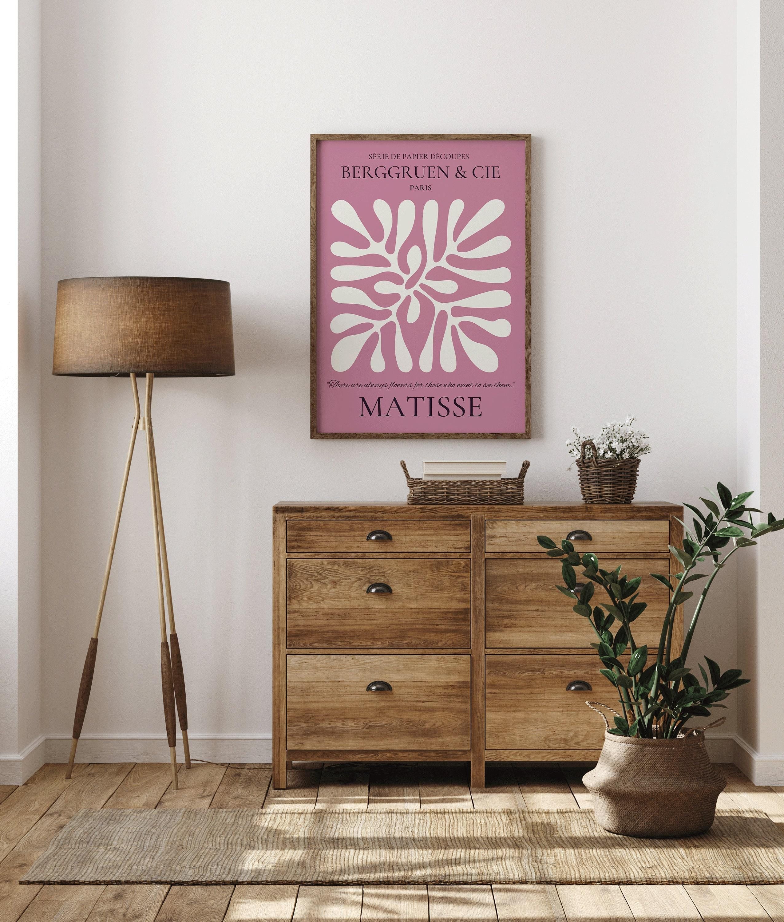 Henri Matisse - Leaf Poster Papier Decoupes | Exhibition Poster in Lilac Famous Painting (available handframed or unframed) - 9ArtPrints
