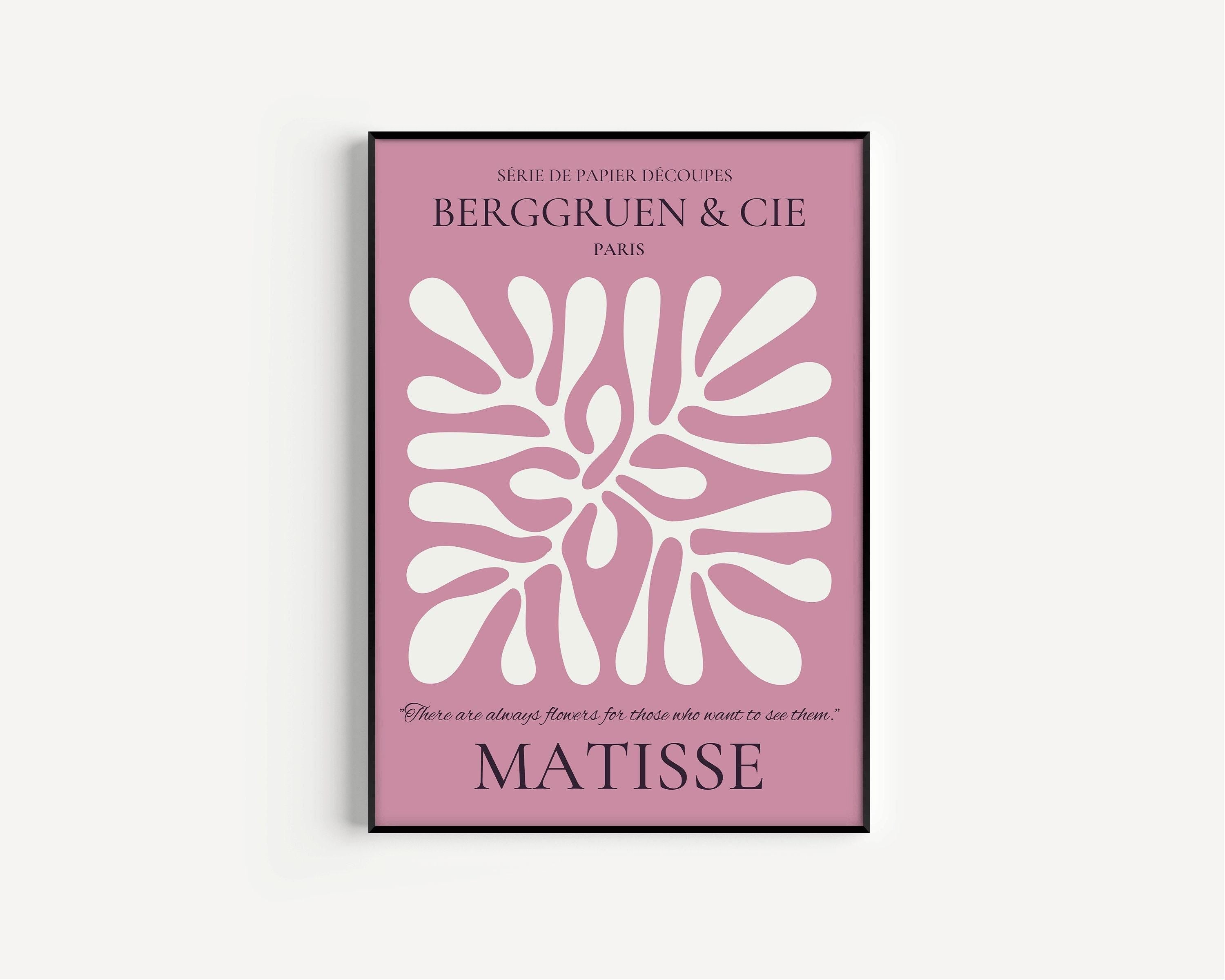Henri Matisse - Leaf Poster Papier Decoupes | Exhibition Poster in Lilac Famous Painting (available handframed or unframed) - 9ArtPrints