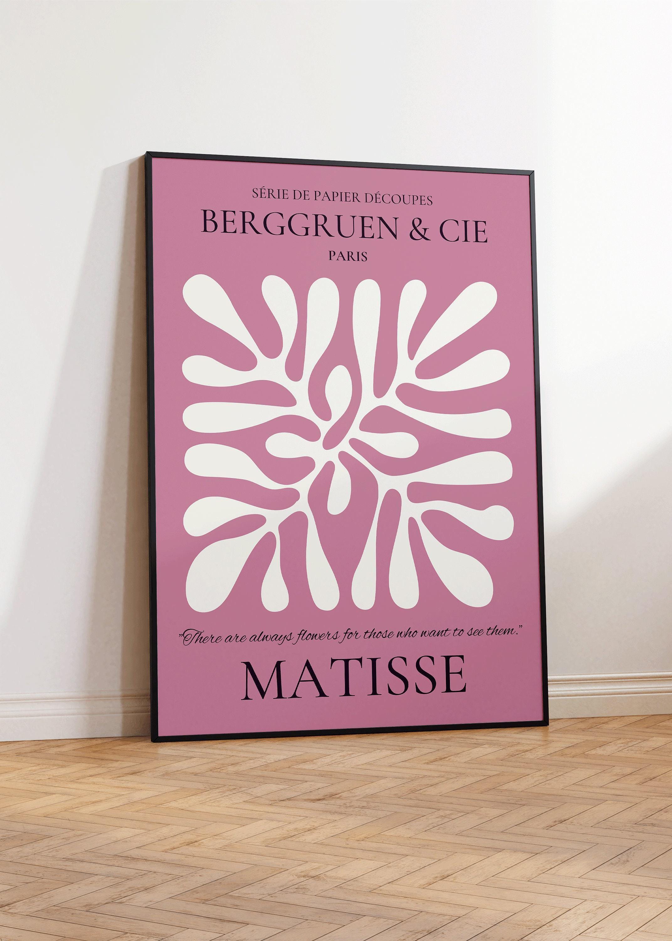 Henri Matisse - Leaf Poster Papier Decoupes | Exhibition Poster in Lilac Famous Painting (available handframed or unframed) - 9ArtPrints