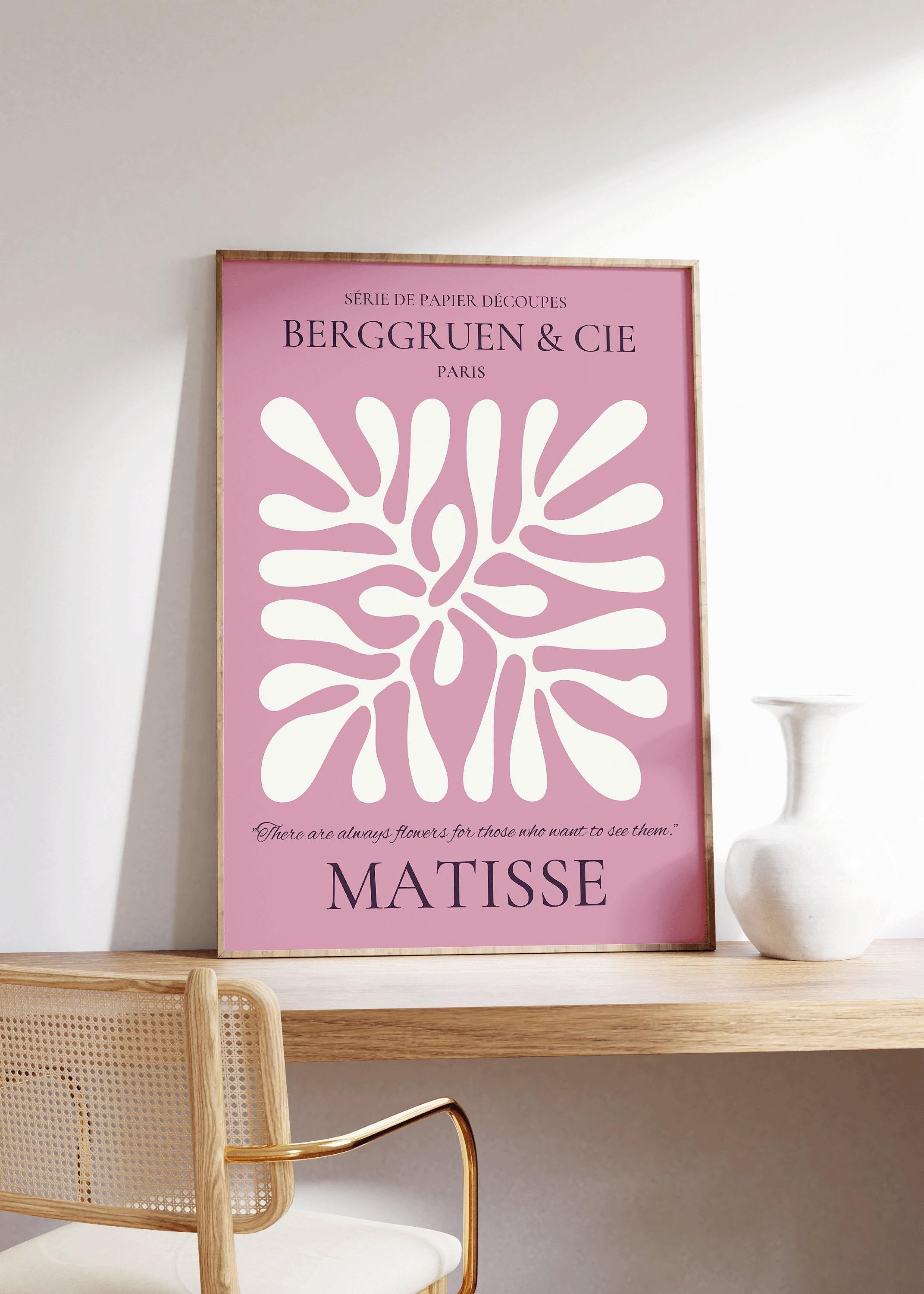 Henri Matisse - Leaf Poster Papier Decoupes | Exhibition Poster in Lilac Famous Painting (available handframed or unframed) - 9ArtPrints