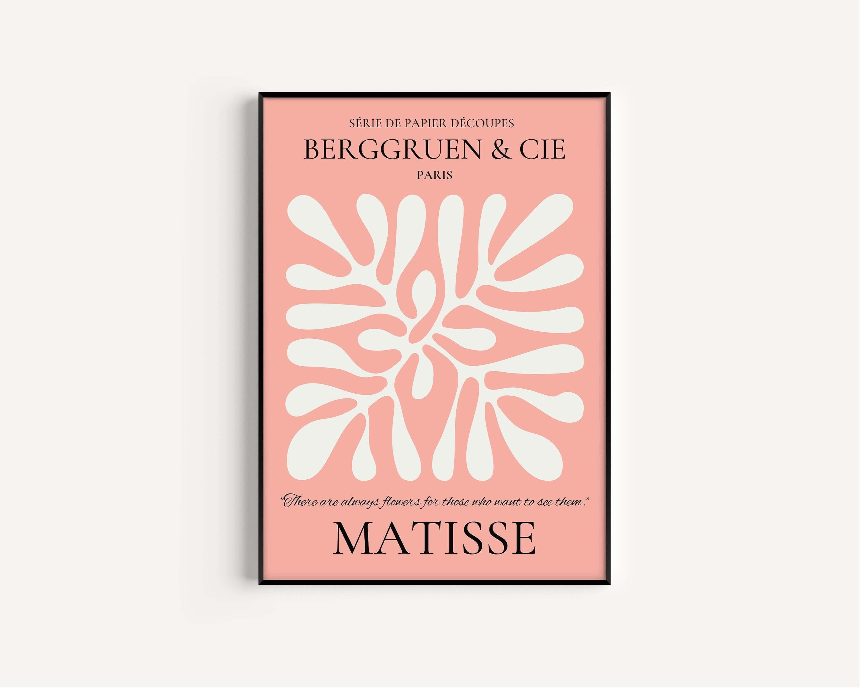 Henri Matisse - Leaf Poster Papier Decoupes | Exhibition Poster in Pink Famous Painting (available framed or unframed) - 9ArtPrints