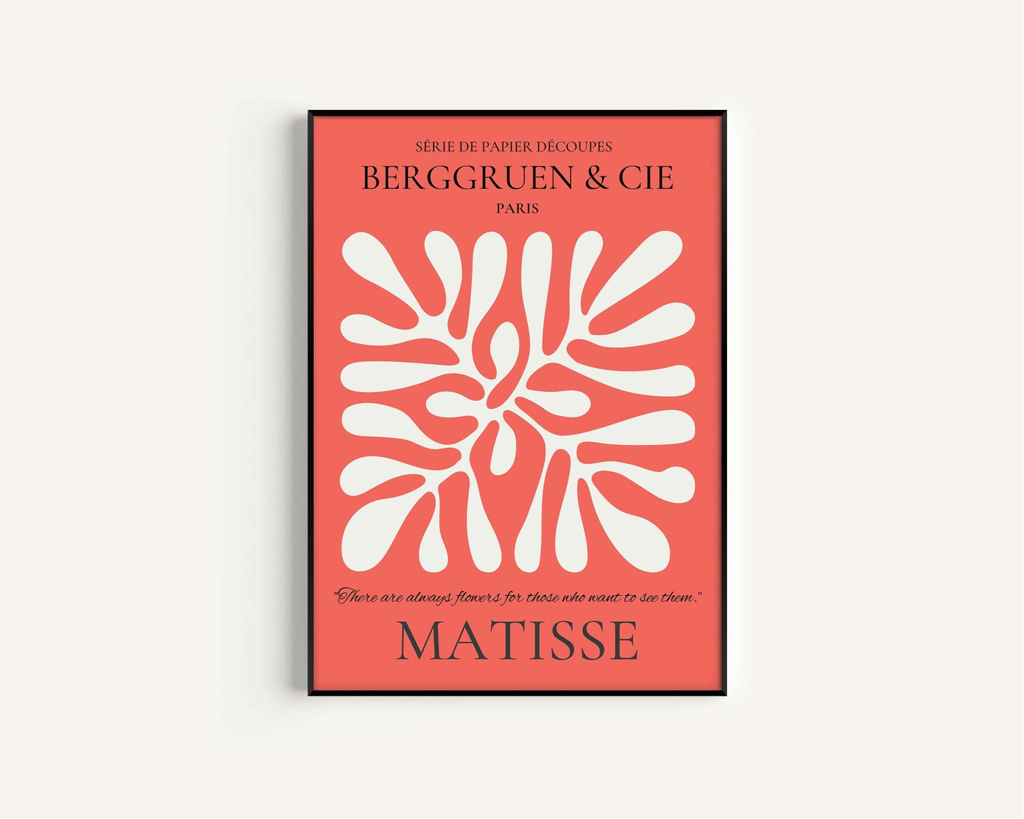 Henri Matisse - Leaf Poster Papier Decoupes | Exhibition Poster in Red Famous Painting (available framed or unframed) - 9ArtPrints