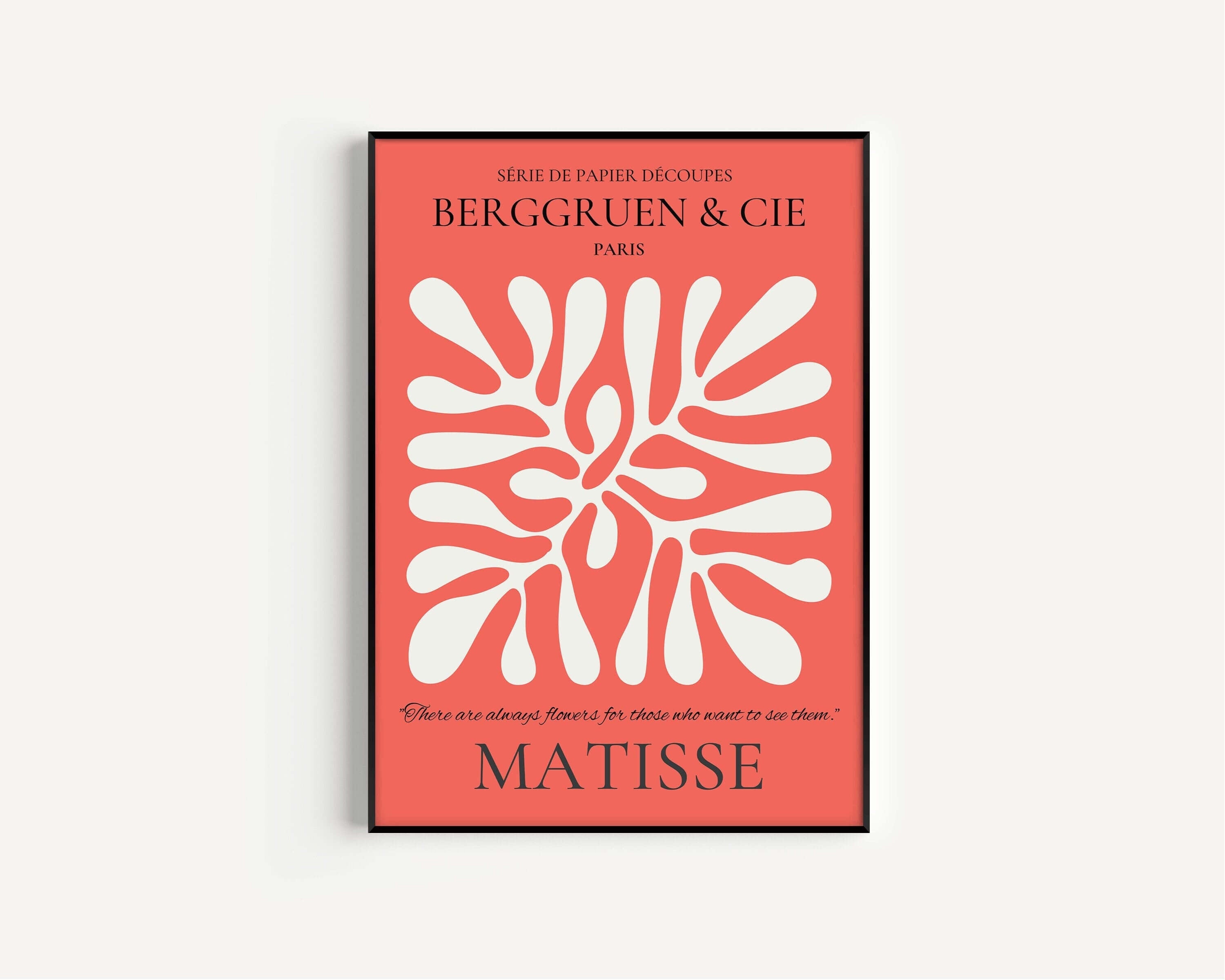 Henri Matisse - Leaf Poster Papier Decoupes | Exhibition Poster in Red Famous Painting (available framed or unframed) - 9ArtPrints