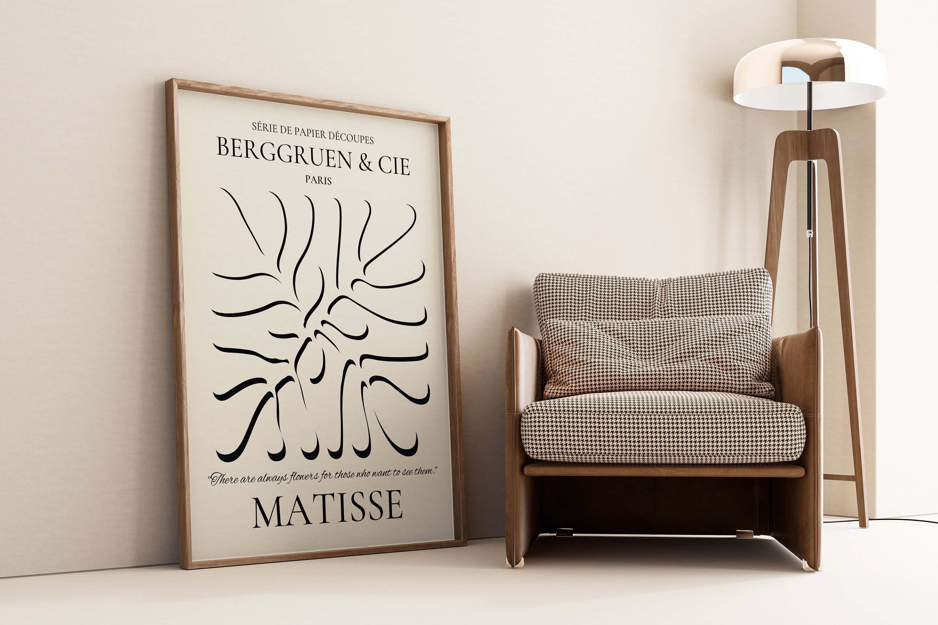 Henri Matisse - Leaf Poster Papier Decoupes | Exhibition Poster Neutral Famous Painting (available framed or unframed) - 9ArtPrints