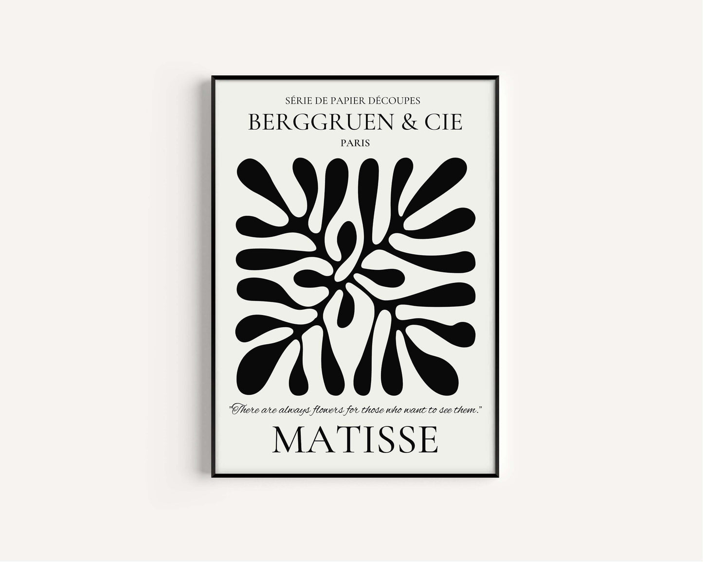 Henri Matisse - Leaf Poster Papier Decoupes | Exhibition Poster Neutral Famous Painting (available framed or unframed) - 9ArtPrints