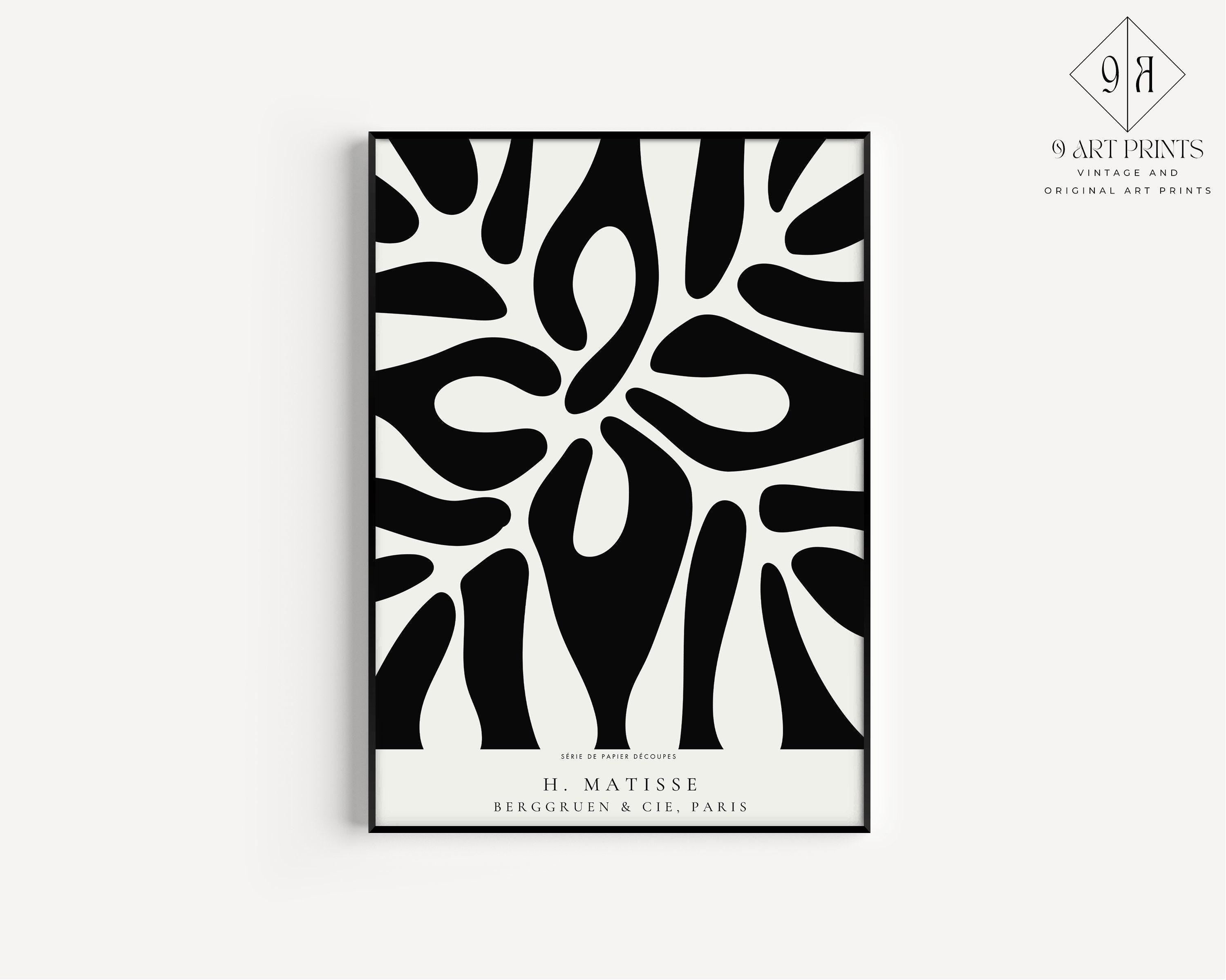 Henri Matisse - Leaf Poster Papier Decoupes | Exhibition Poster Neutral Famous Painting (available handframed or unframed) - 9ArtPrints