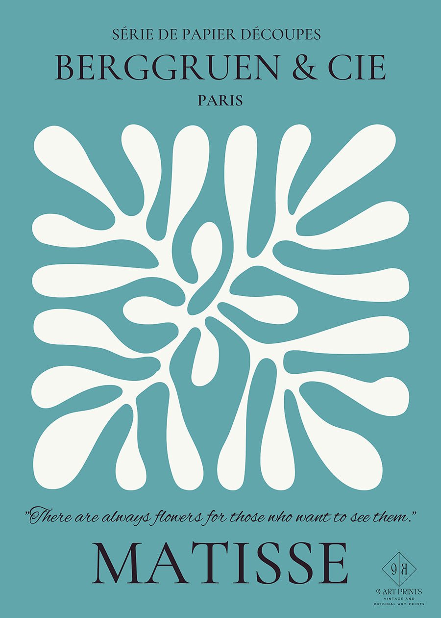Henri Matisse Leaf Print: Teal Exhibition Poster, Museum Quality - 9ArtPrints