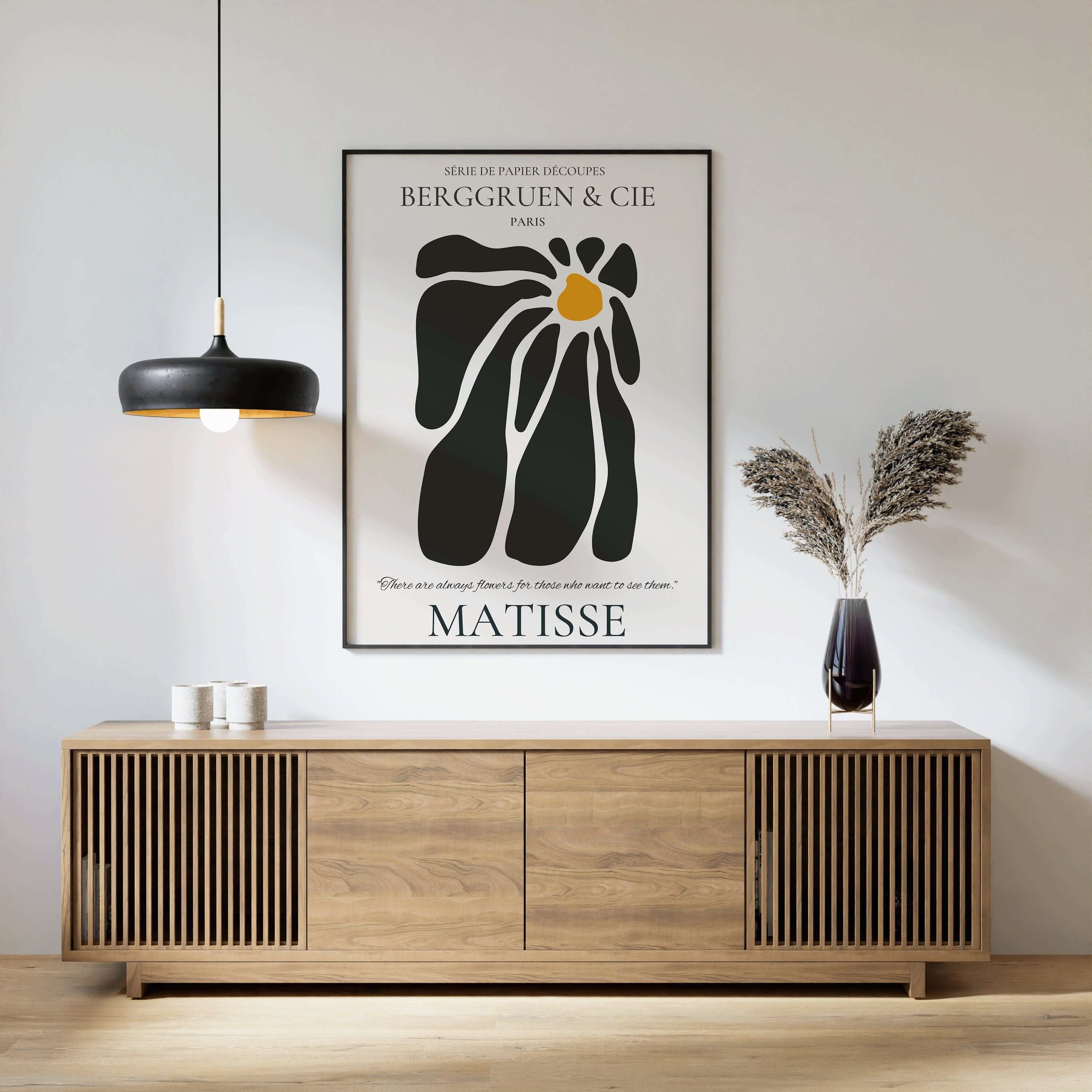 Henri Matisse - Papier Decoupes Black Flower | Famous Painting (available framed or unframed) - 9ArtPrints