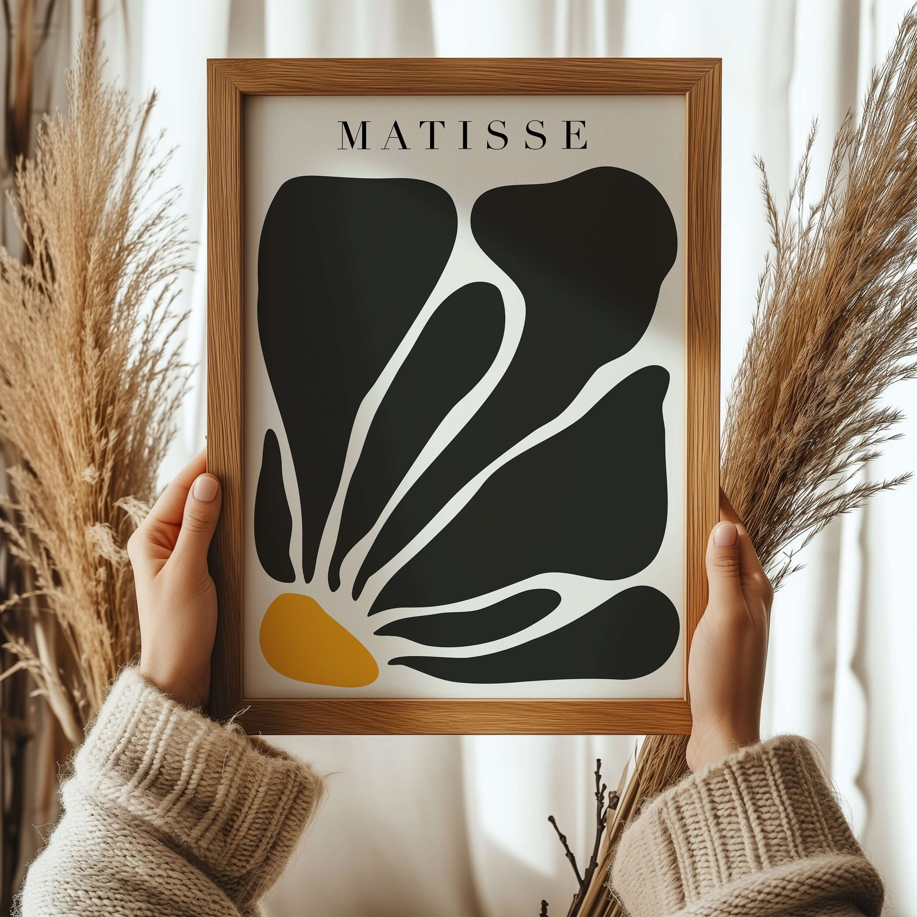 Henri Matisse - Papier Decoupes Black Flower | Famous Painting (available framed or unframed) - 9ArtPrints