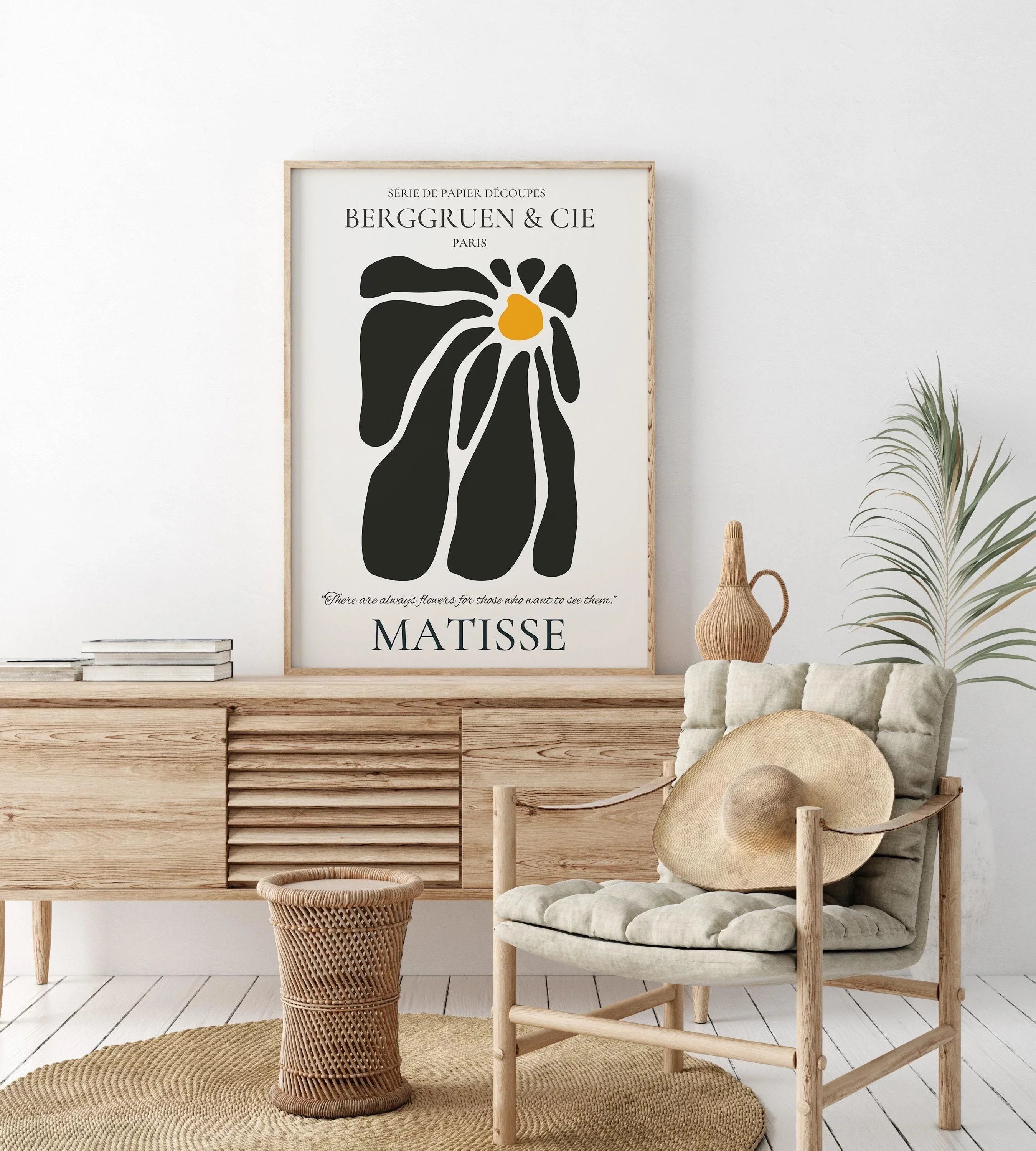 Henri Matisse - Papier Decoupes Black Flower | Famous Painting (available handframed or unframed) - 9ArtPrints