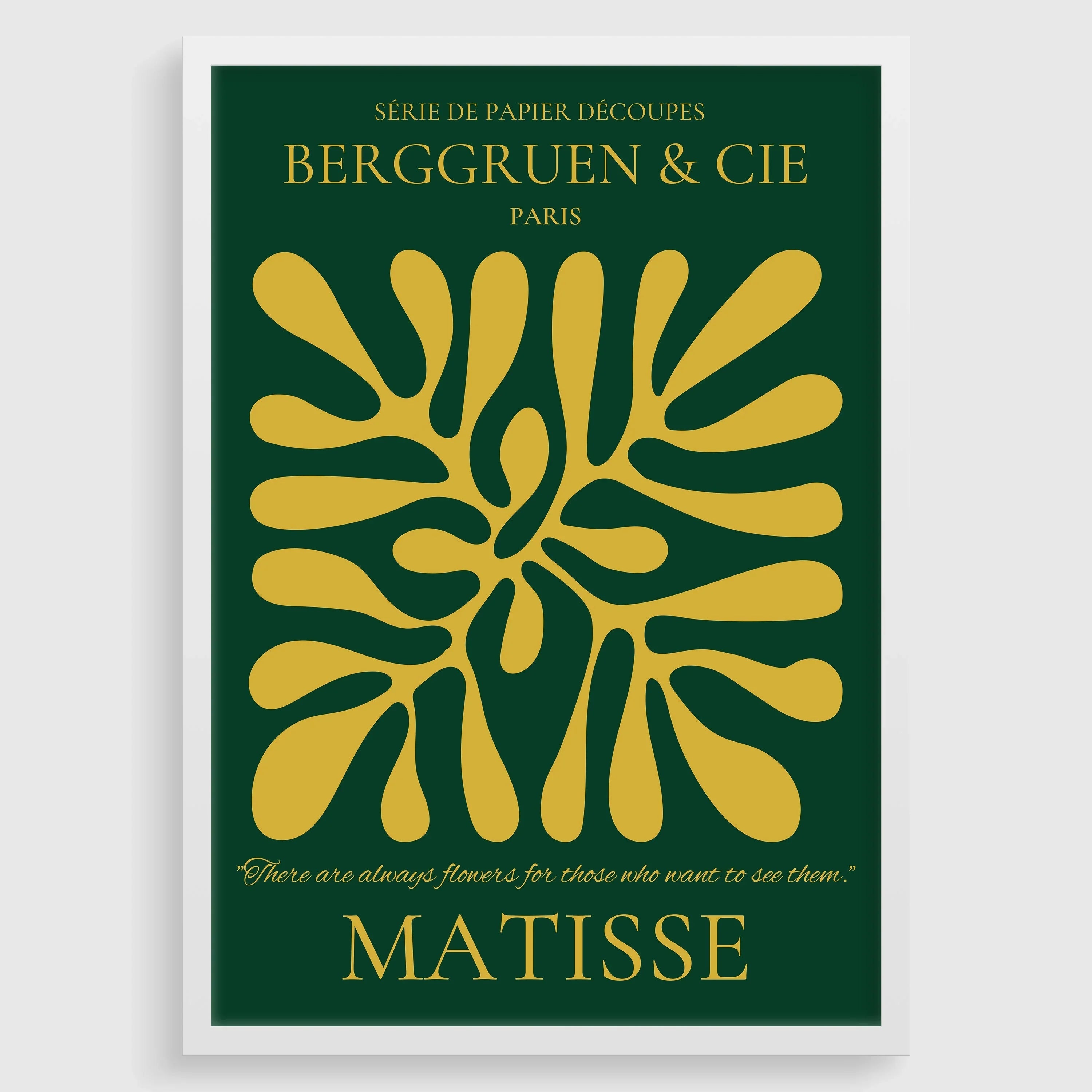 Henri Matisse 'Papier Decoupes' Exhibition Poster: Forest Green & Gold - 9ArtPrints