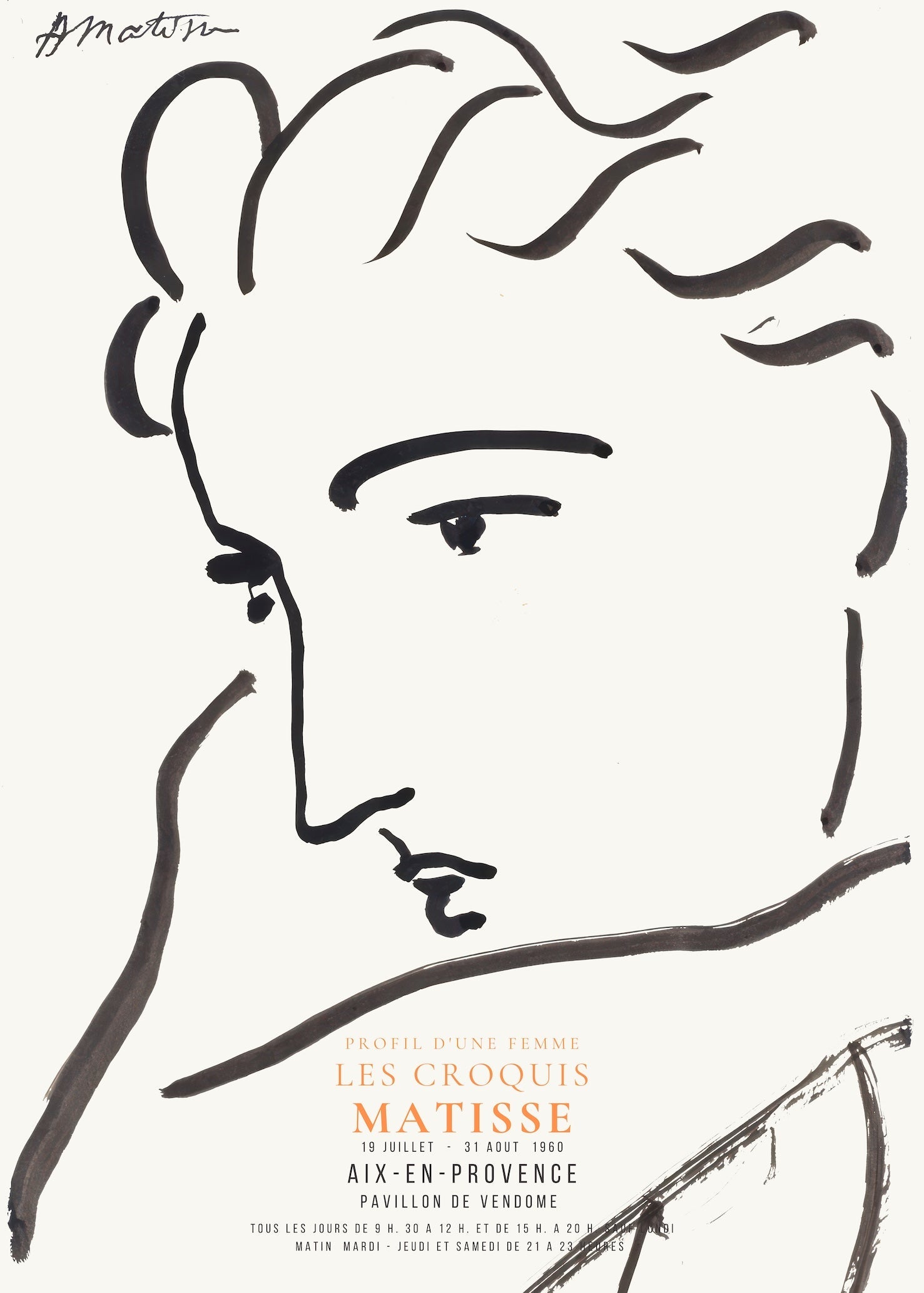 Henri Matisse — Profile of a Woman | Classic Fauvist Line Drawing - 9ArtPrints