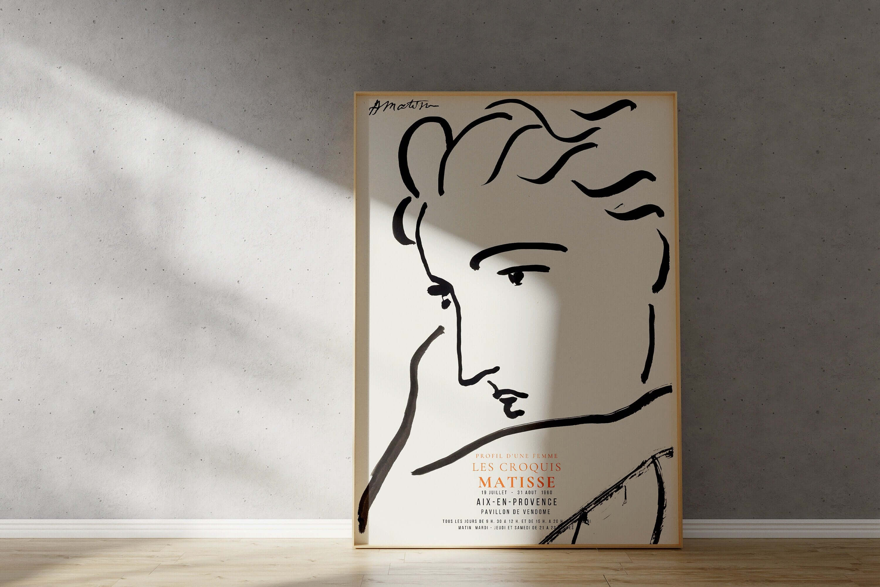 Henri Matisse - Profile of a Woman | Famous Sketch Art (available framed or unframed) - 9ArtPrints