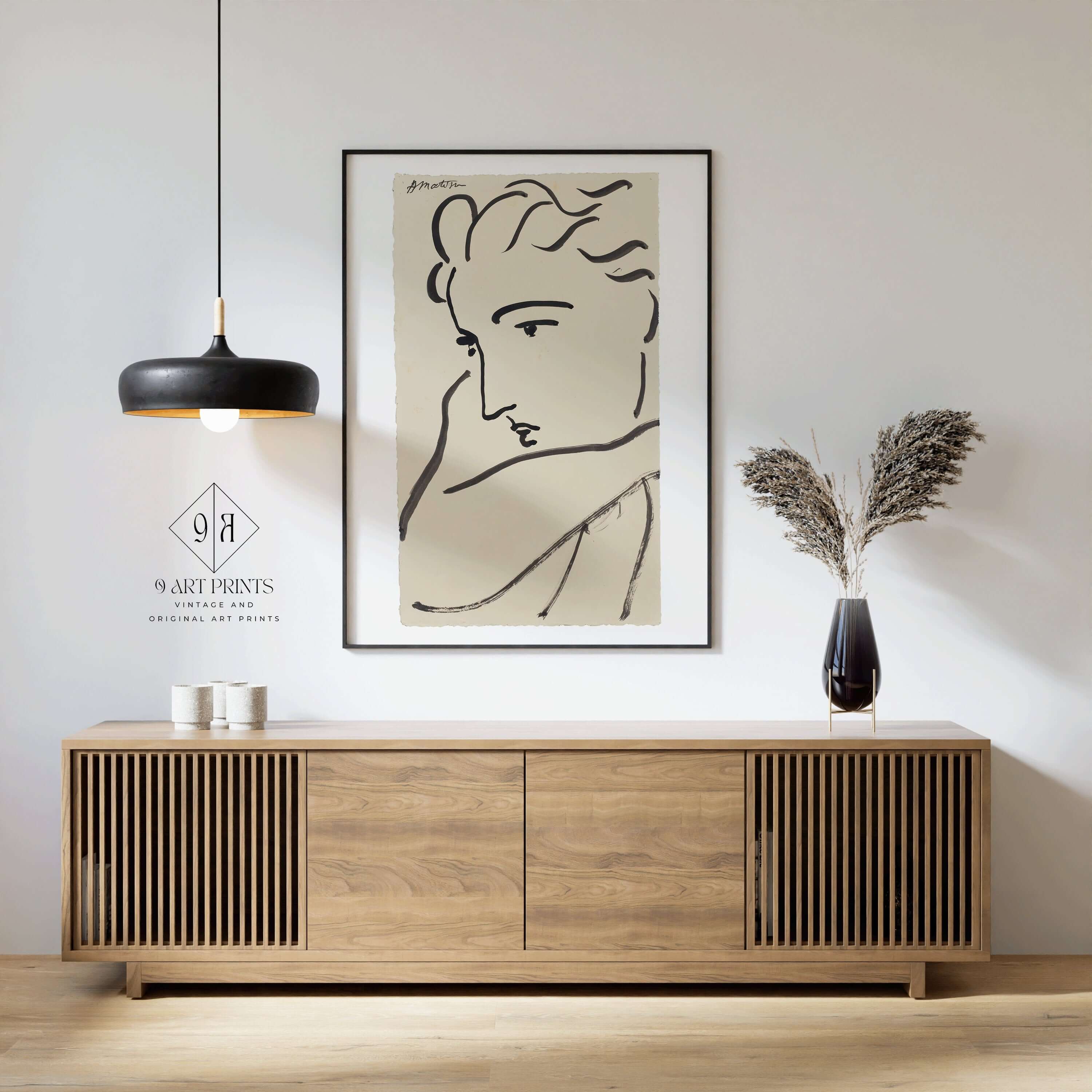 Henri Matisse - Profile of a Woman | Famous Sketch Art (available framed or unframed) - 9ArtPrints