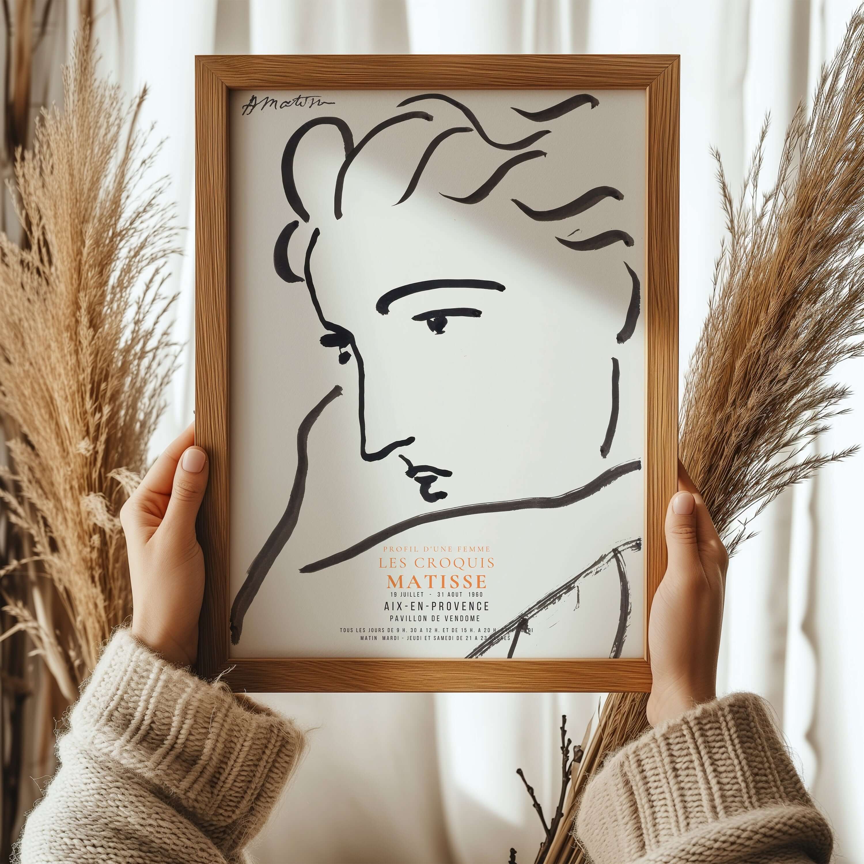 Henri Matisse - Profile of a Woman | Famous Sketch Art (available framed or unframed) - 9ArtPrints