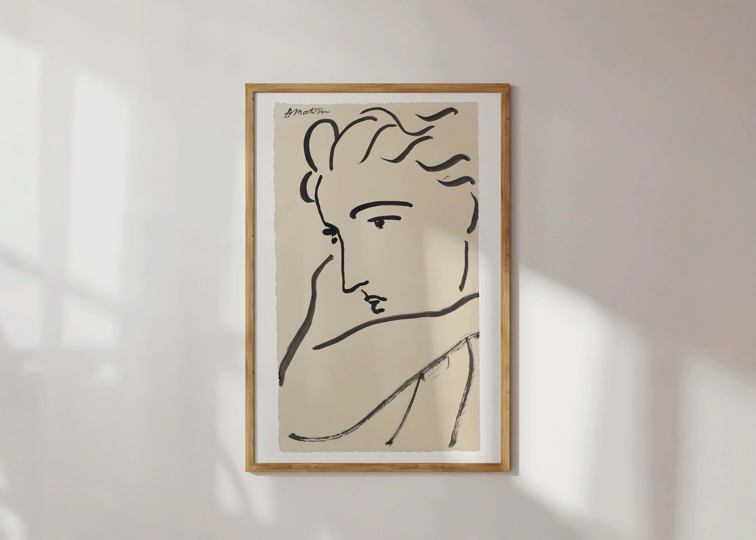 Henri Matisse - Profile of a Woman | Famous Sketch Art (available framed or unframed) - 9ArtPrints