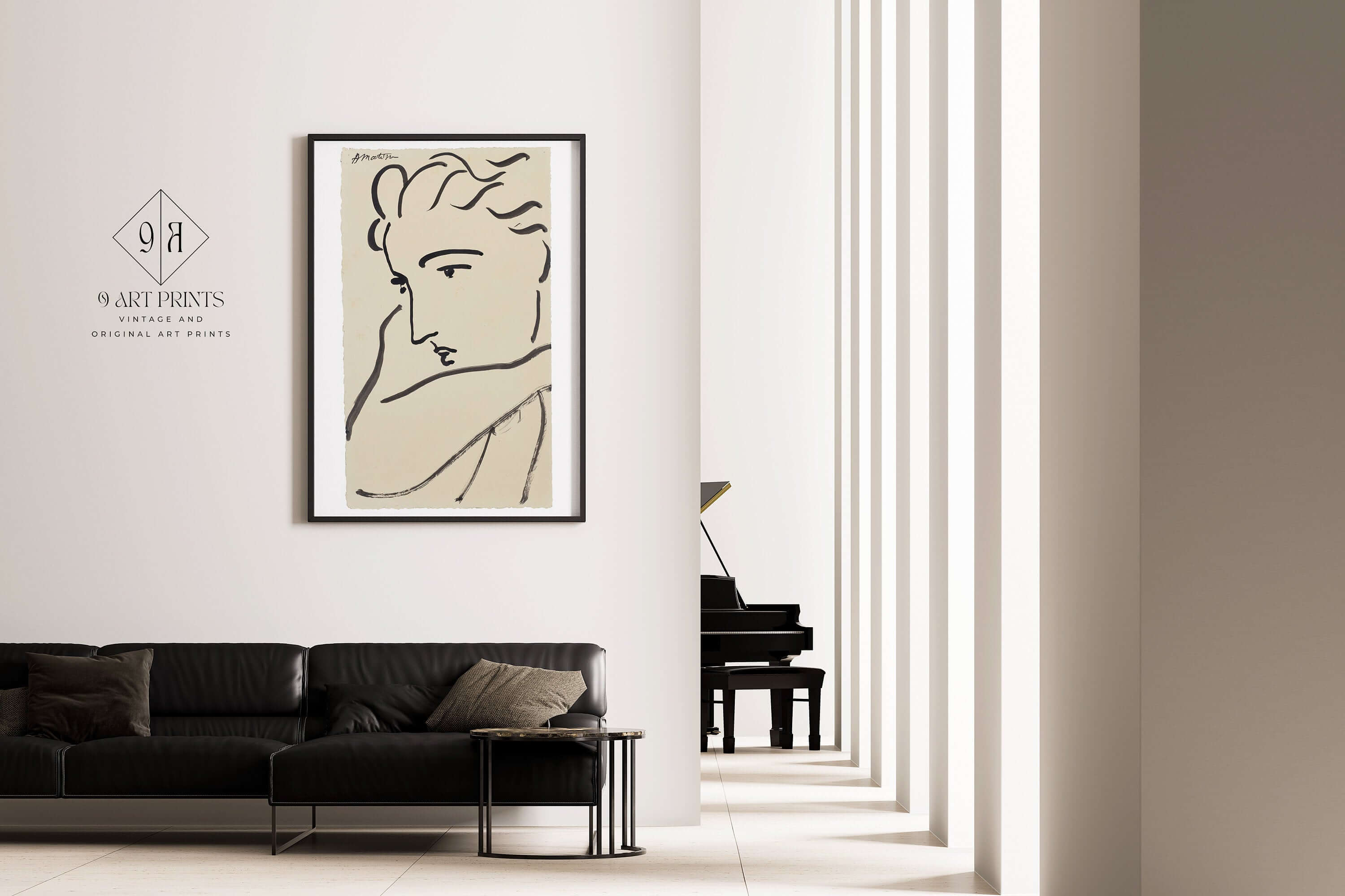 Henri Matisse - Profile of a Woman | Famous Sketch Art (available framed or unframed) - 9ArtPrints