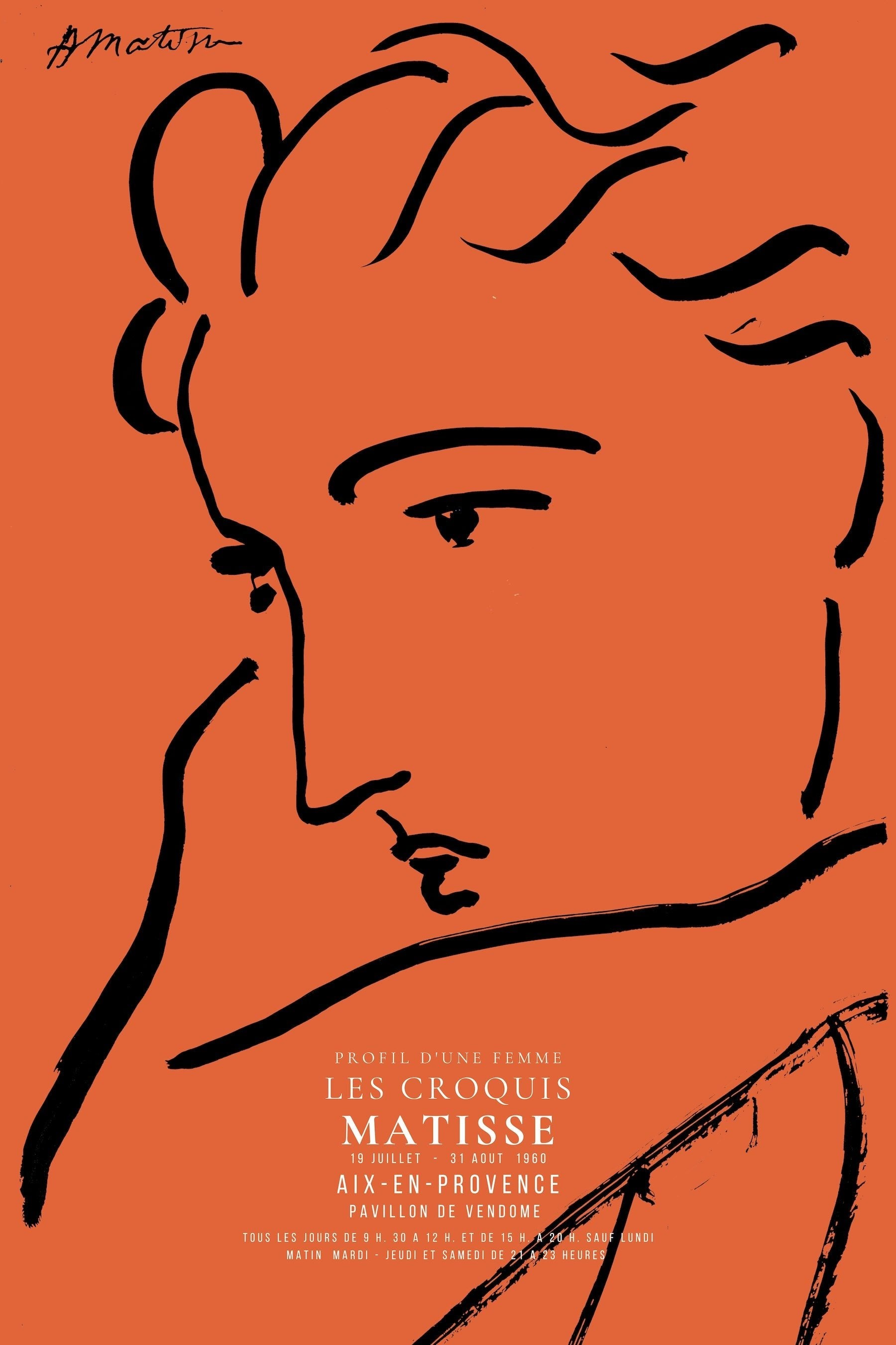 Henri Matisse — Profile of a Woman | Fauvist Sketch in Orange and Black - 9ArtPrints