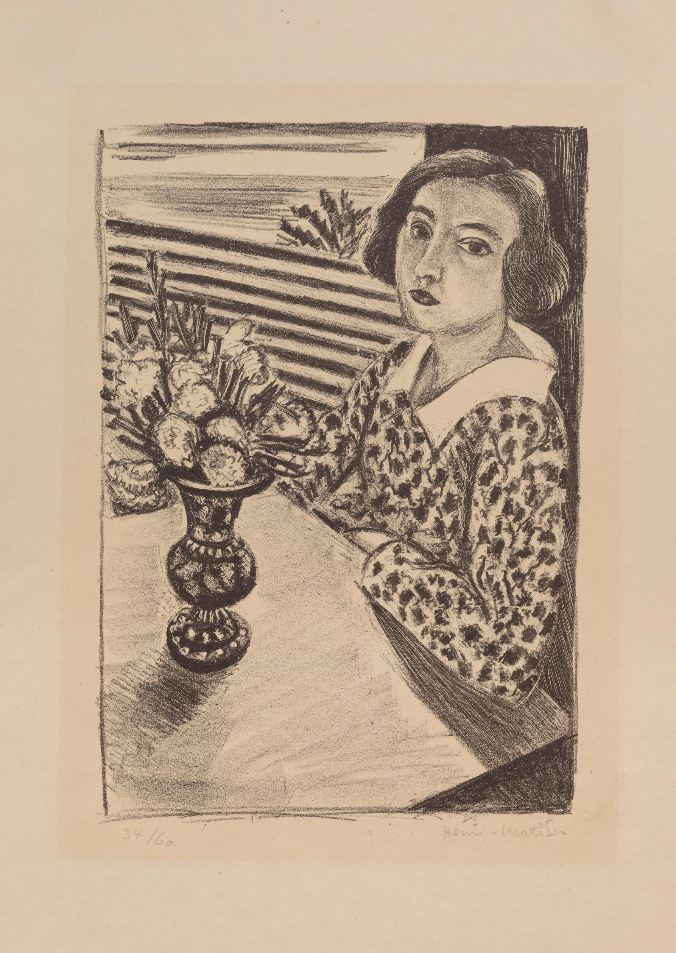 Henri Matisse — Seated Young Girl with a Bouquet of Flowers | Fine Art Print - 9ArtPrints