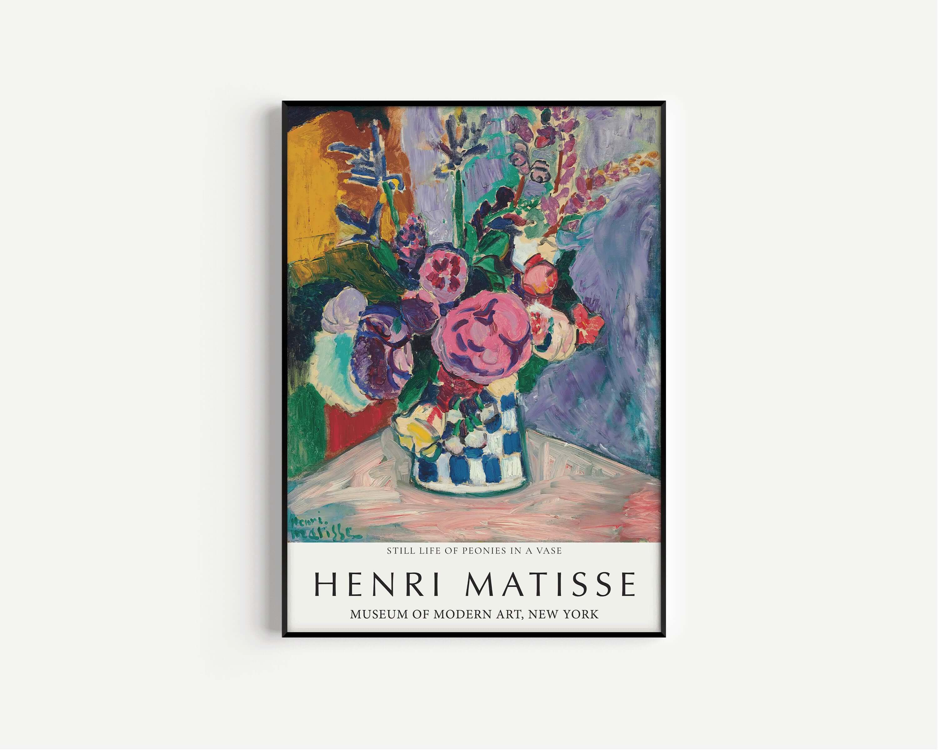 Henri Matisse - Still Life with Peonies | Famous Painting (available framed or unframed) - 9ArtPrints