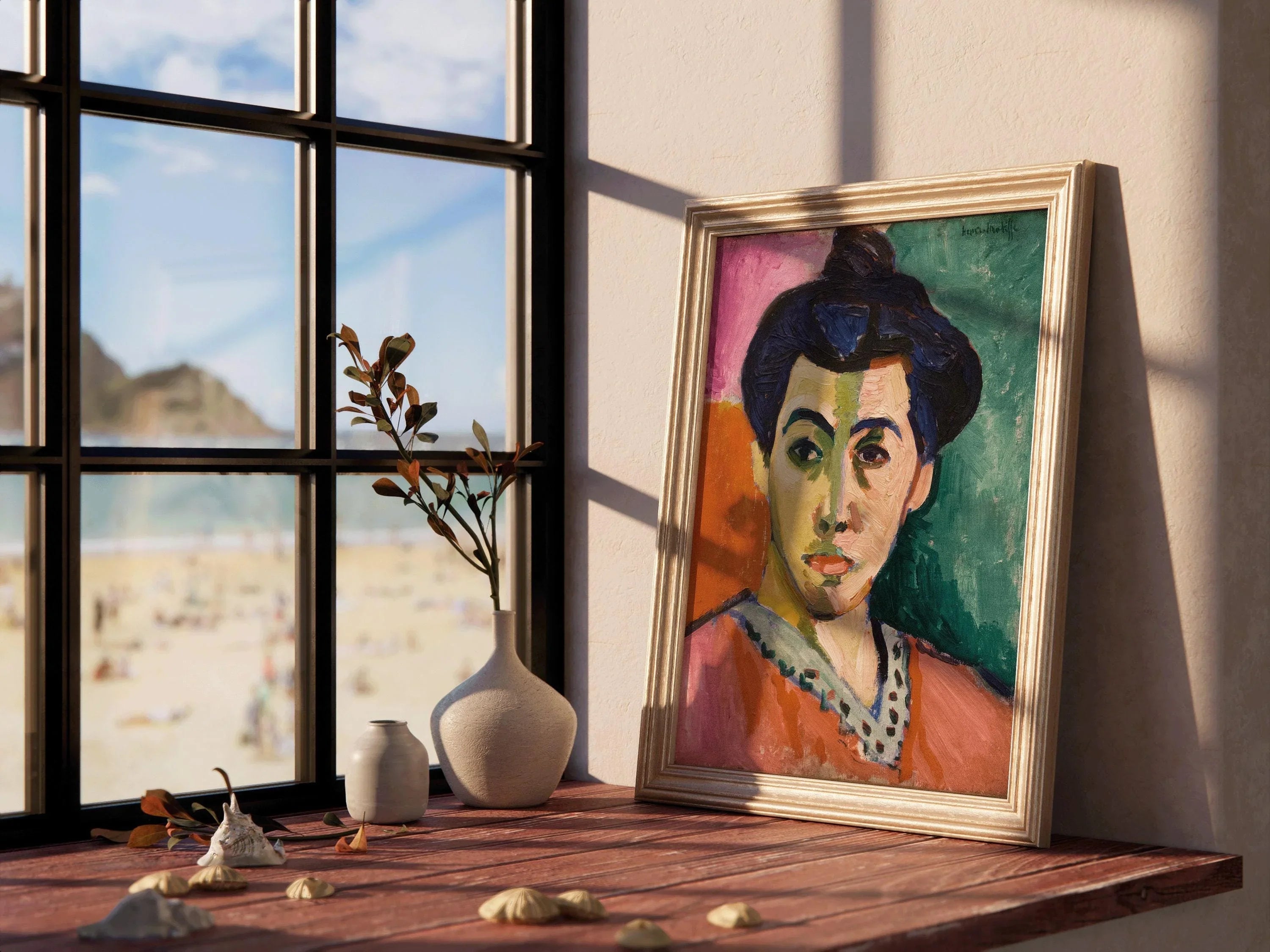 Henri Matisse - The Green Stripe | Famous Art Madame Matisse (available handframed or unframed) - 9ArtPrints