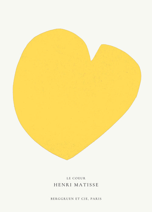 Henri Matisse - The Heart (Le Coeur) | Famous Art in Lemon Yellow (available handframed or unframed) - 9ArtPrints
