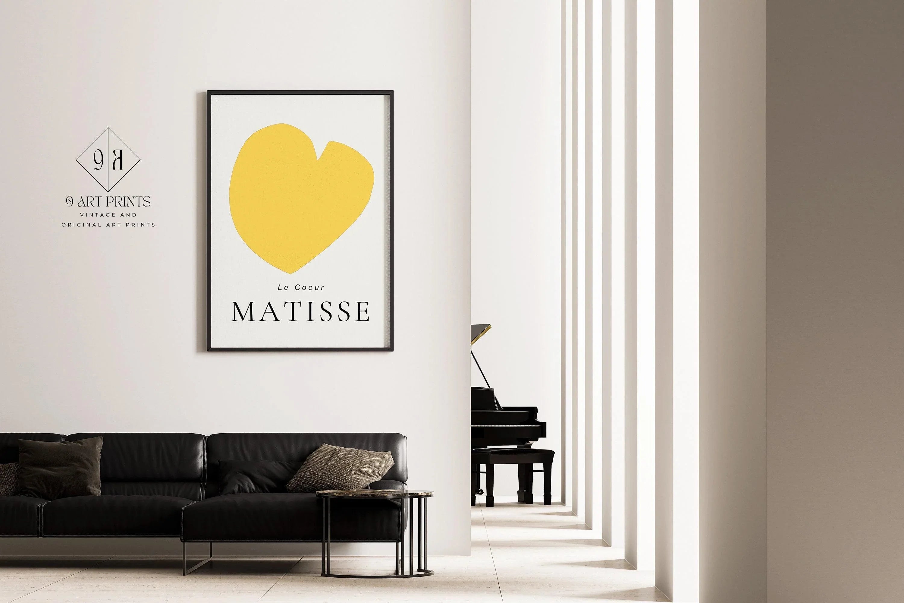 Henri Matisse - The Heart (Le Coeur) | Famous Art in Lemon Yellow (available handframed or unframed) - 9ArtPrints