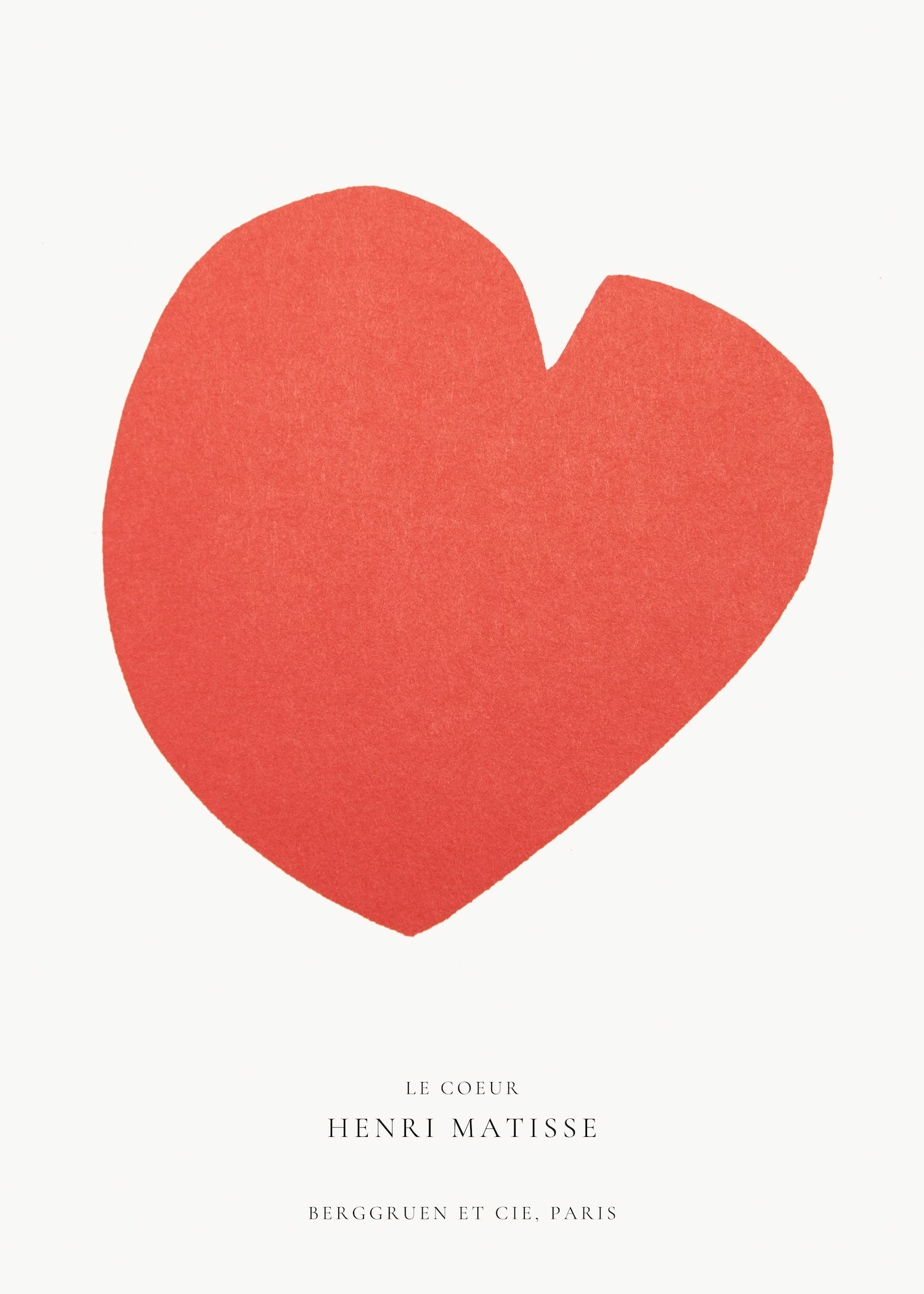 Henri Matisse — The Heart (Le Coeur) | Papiers Découpés in Deep Red - 9ArtPrints