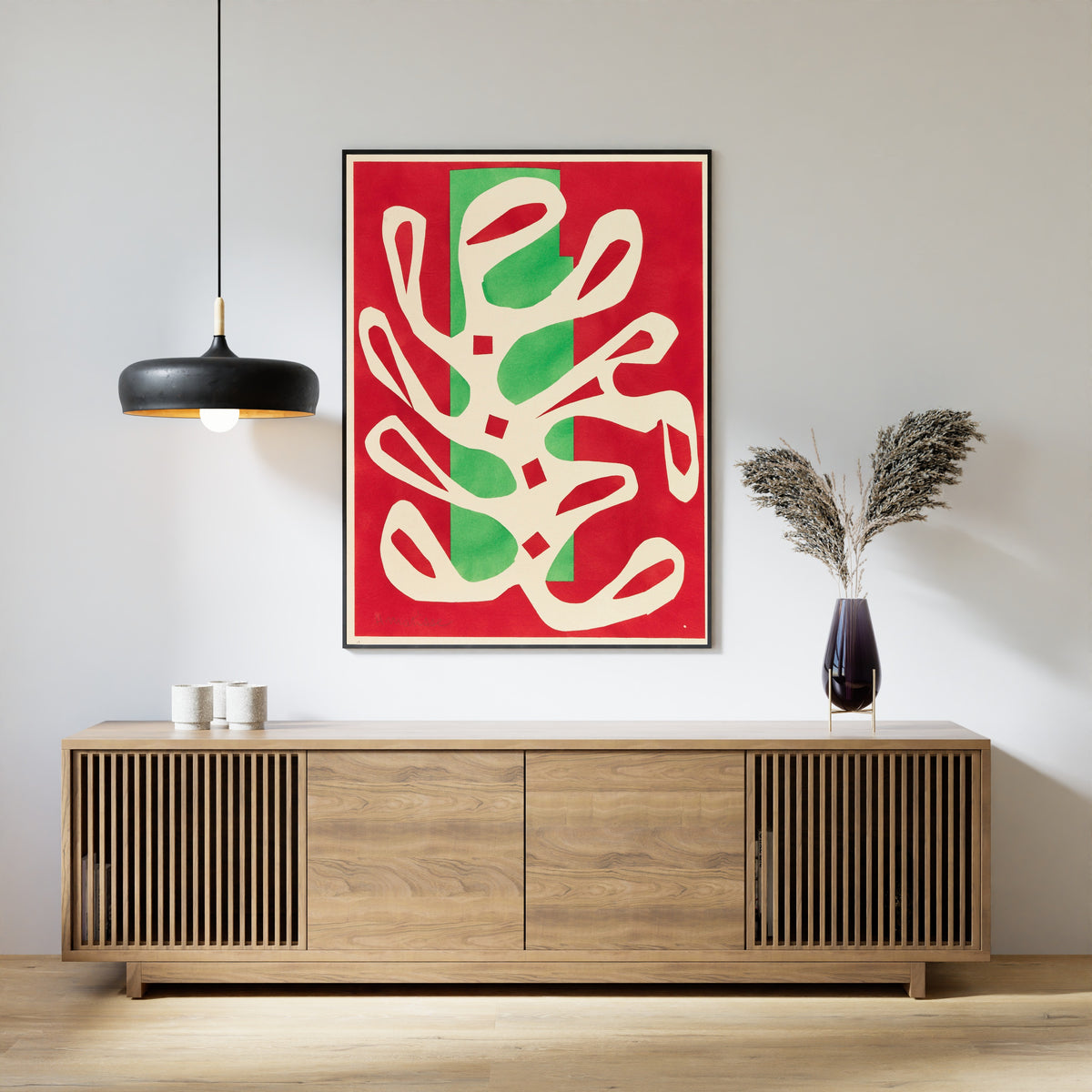 Henri Matisse — White Algae on Red and Green Ground | Papiers Découpés Fine Art Print - 9ArtPrints