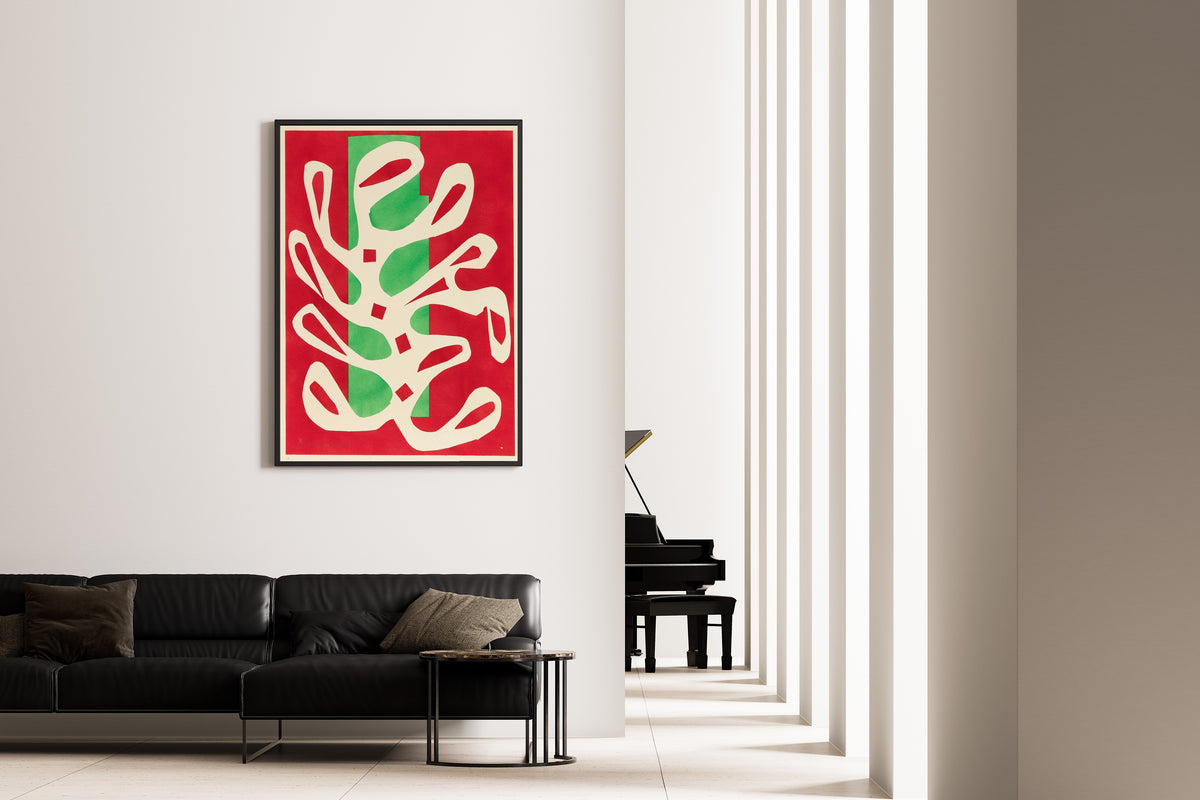 Henri Matisse — White Algae on Red and Green Ground | Papiers Découpés Fine Art Print - 9ArtPrints