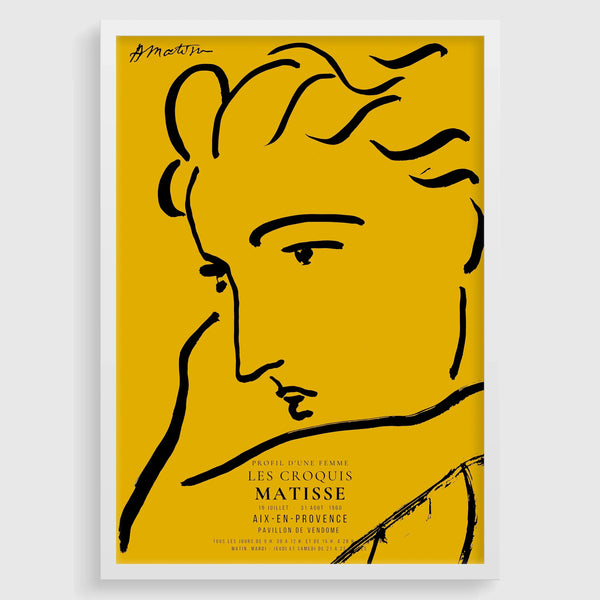 Henri Matisse — Profile of a Woman | Fauvist Sketch in Yellow & Black