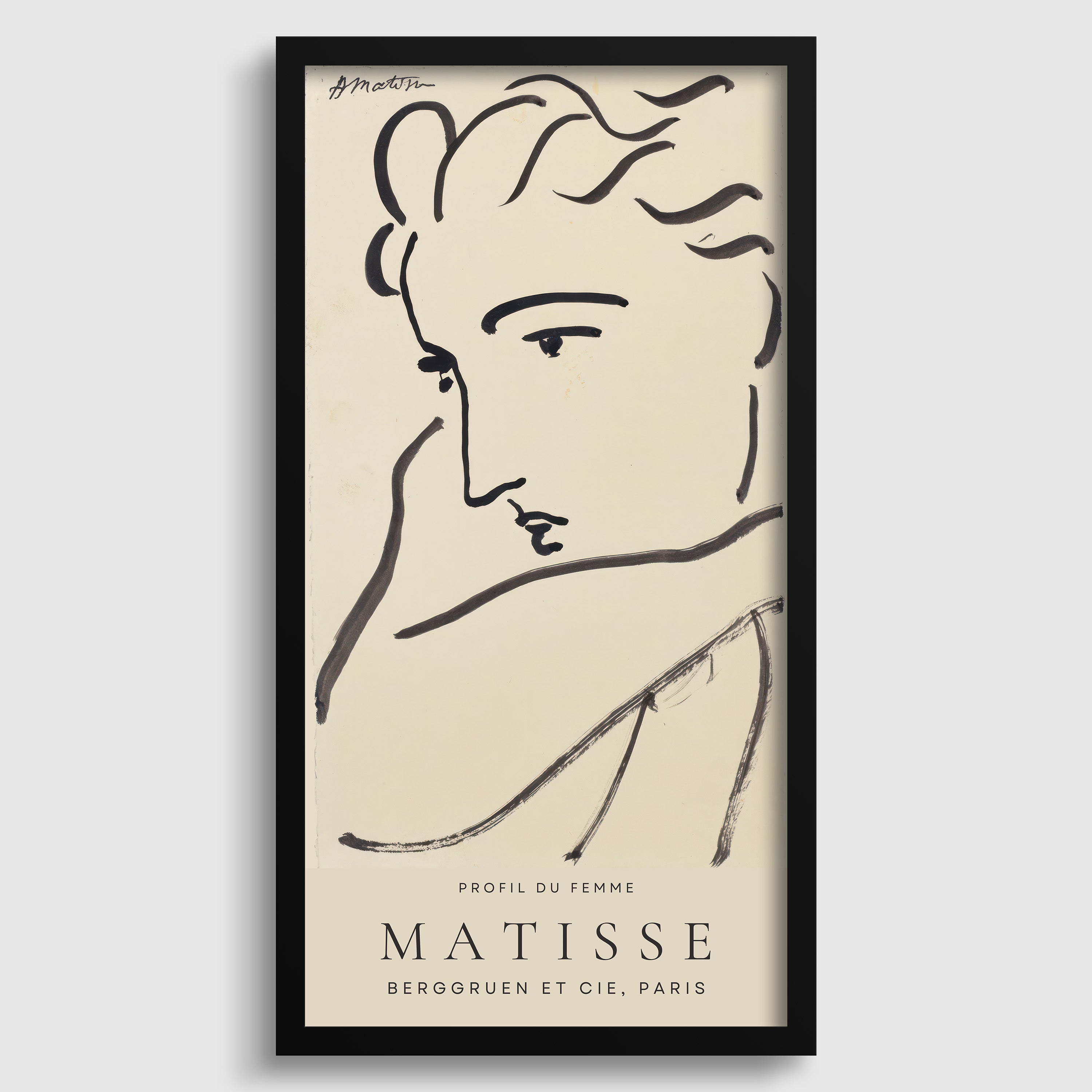 Henri Matisse Woman Profile Sketch Tall Art Print (2x1) - 9ArtPrints