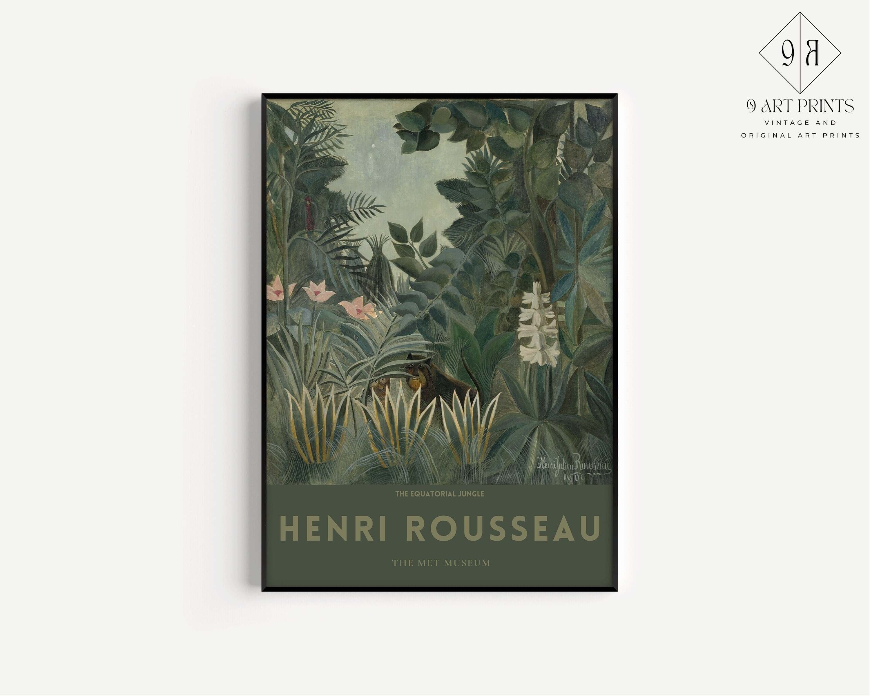 Henri Rousseau - The EQUATORIAL JUNGLE | Famous Art (available framed or unframed) - 9ArtPrints