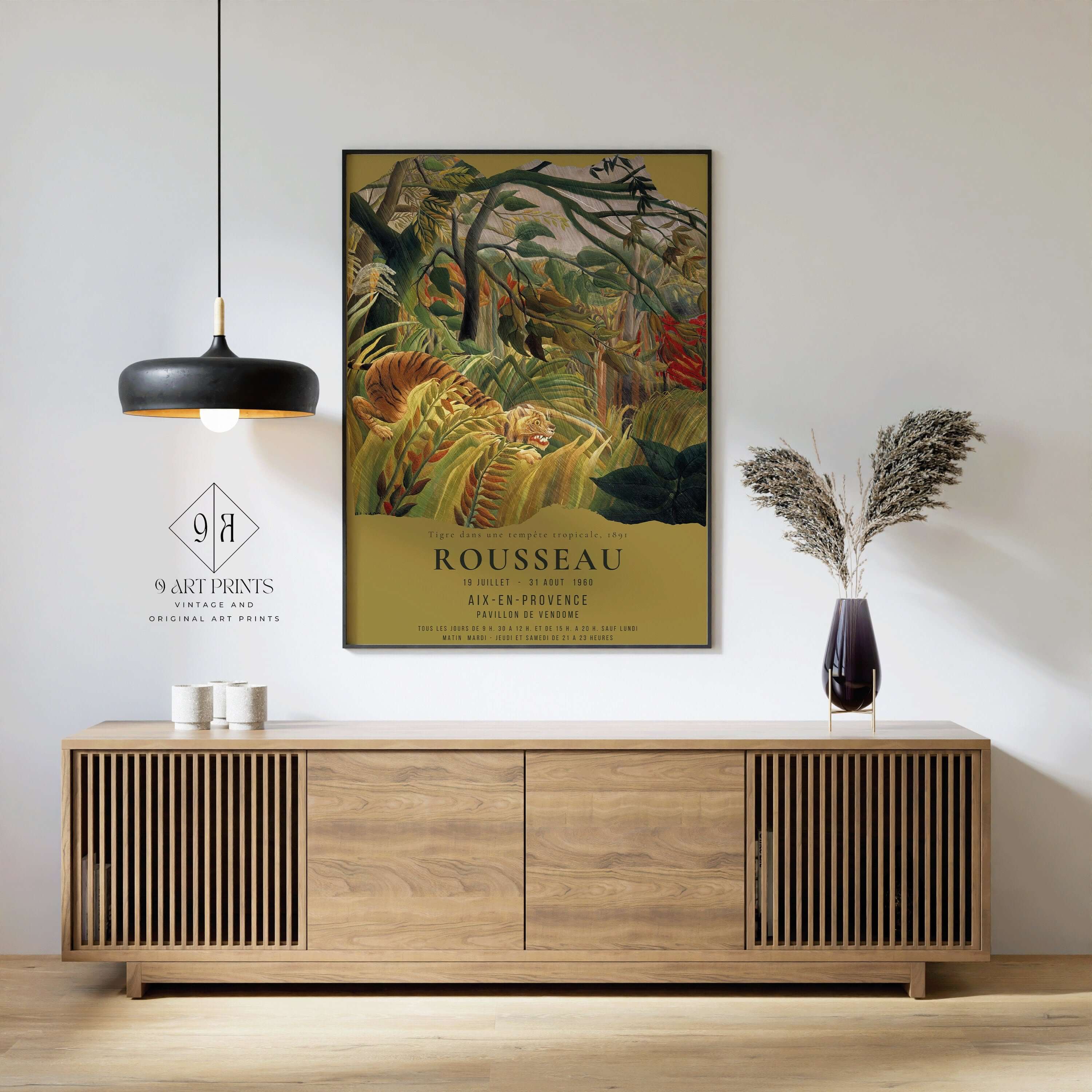 Henri Rousseau - Tiger in a Tropical Jungle | Famous Art (available framed or unframed) - 9ArtPrints