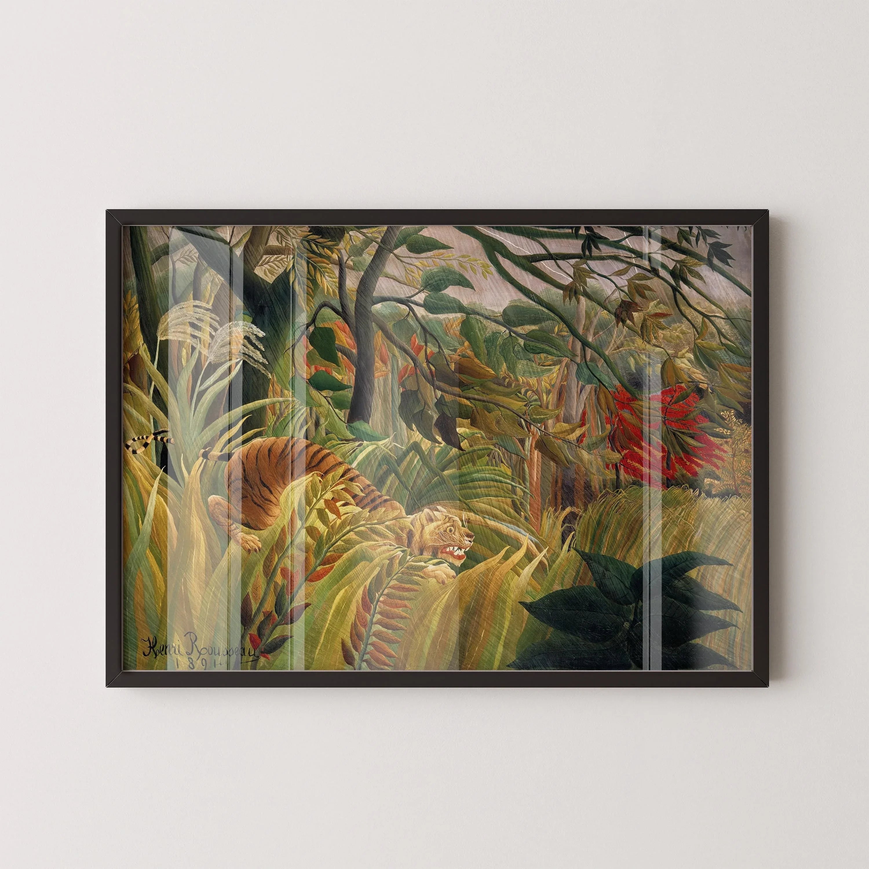 Henri Rousseau - Tiger in a Tropical Jungle | Famous Art (available handframed or unframed) - 9ArtPrints