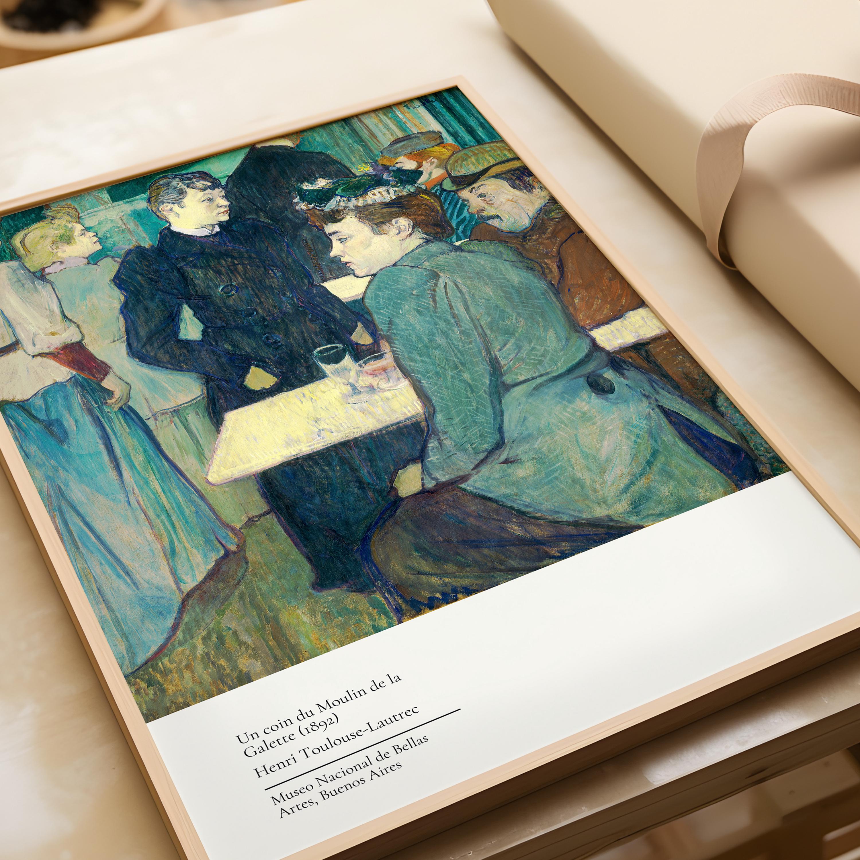 Henri Toulouse Lautrec - Au Coin du Moulin de la Galette | Famous Art Museum Exhibition Poster (available handframed or unframed) - 9ArtPrints