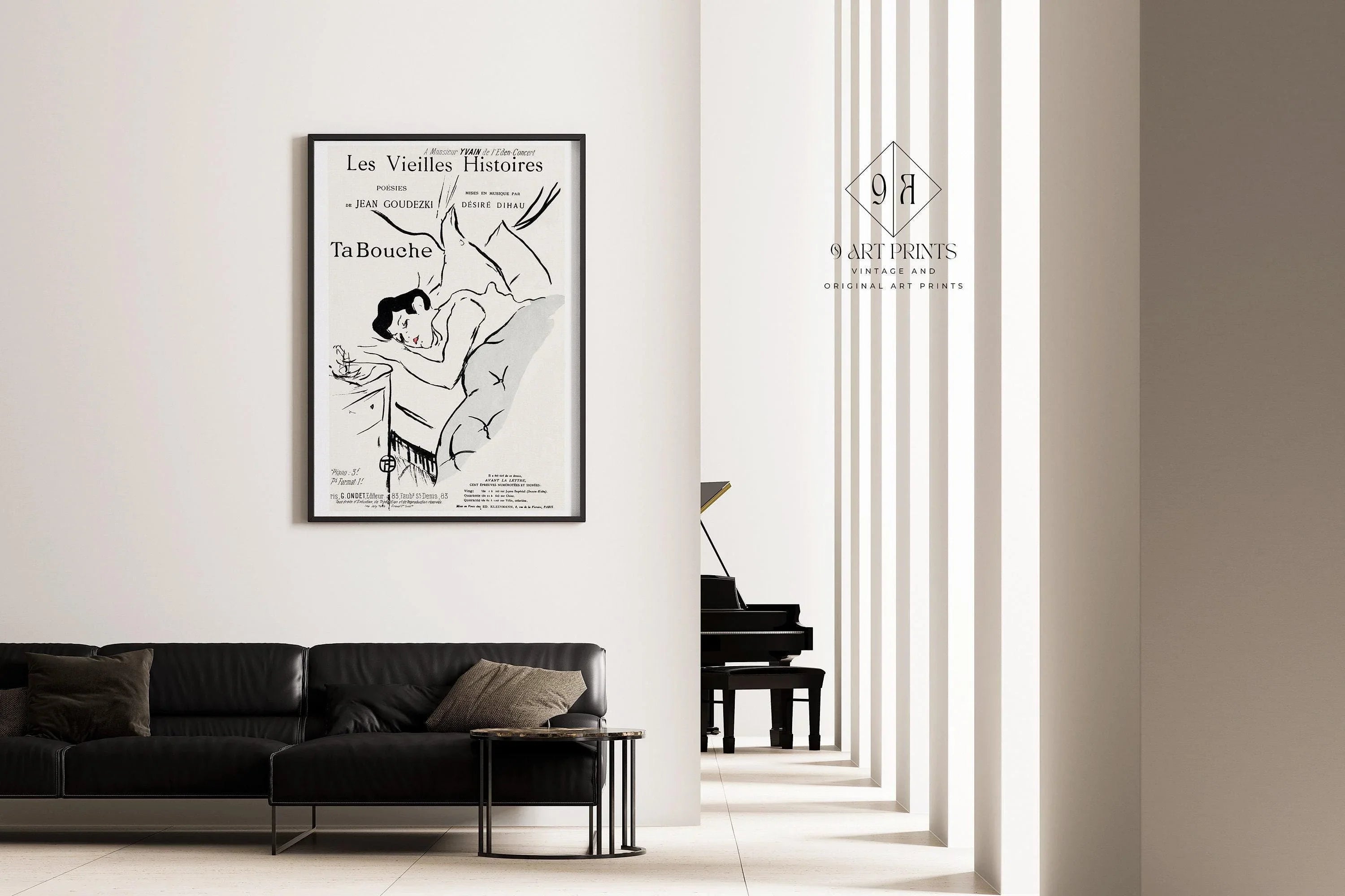 Henri Toulouse Lautrec - Ta Bouche | Famous Sketch Neutral Art Poster (available handframed or unframed) - 9ArtPrints