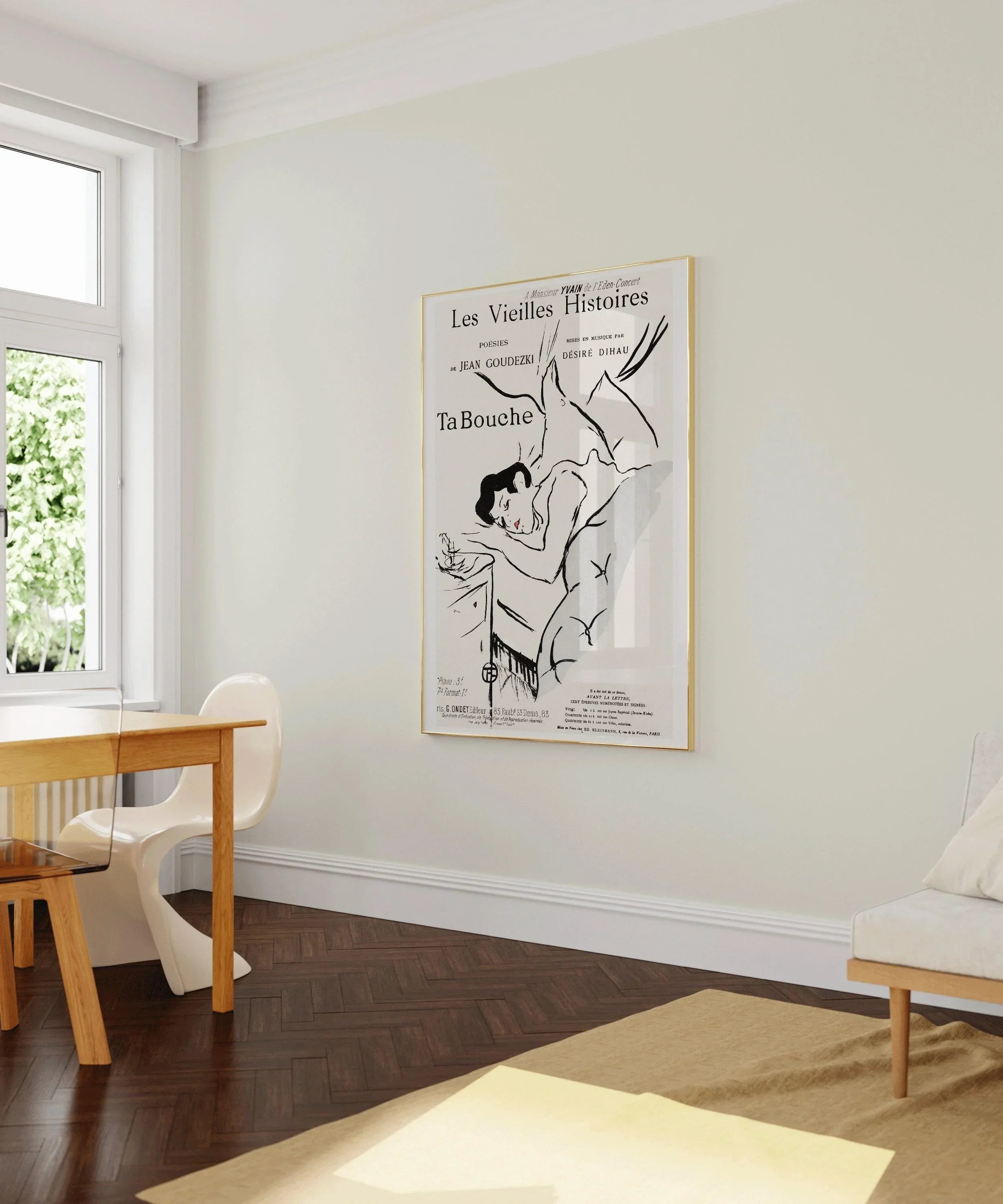 Henri Toulouse Lautrec - Ta Bouche | Famous Sketch Neutral Art Poster (available handframed or unframed) - 9ArtPrints
