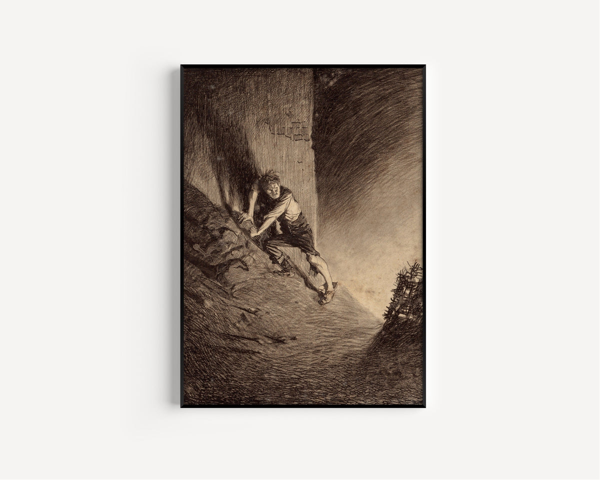 Henrique Alvim Corrêa — Frightened Human (1906) | Science Fiction Illustration Print - 9ArtPrints