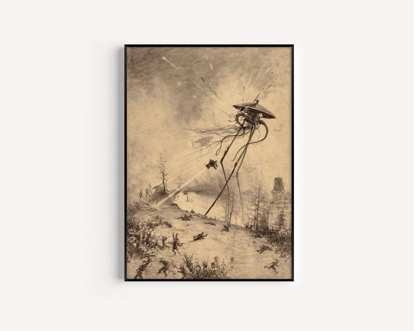 Henrique Alvim Corrêa — Martian Fighting Machine Hit by a Shell (1906) | Science Fiction Illustration Print