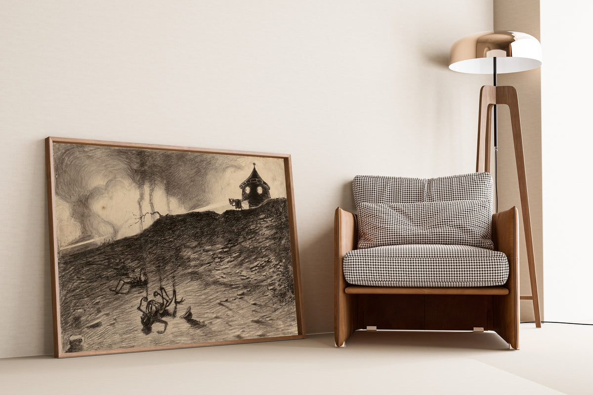 Henrique Alvim Corrêa — Martian Viewing the Carnage (1906) | Science Fiction Illustration Print - 9ArtPrints