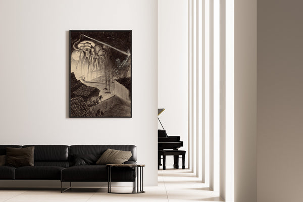 Henrique Alvim Corrêa — Martians Blast the House (1906) | Science Fiction Illustration Print