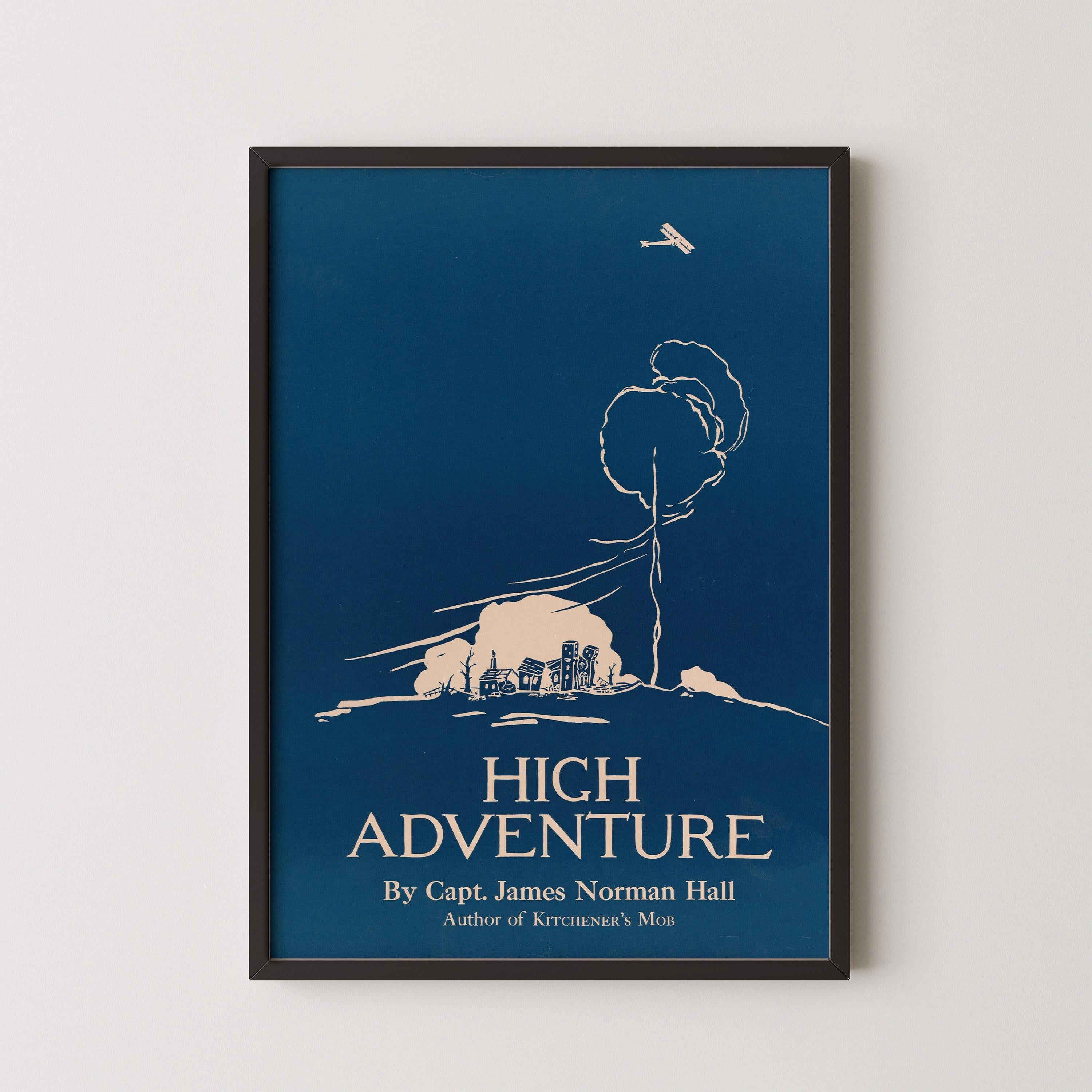 High Adventure | PREMIUM GICLÉE PRINT | Striking Minimalist Vintage Book Cover in Blue | Edward Penfield Artwork | Available handframed - 9ArtPrints