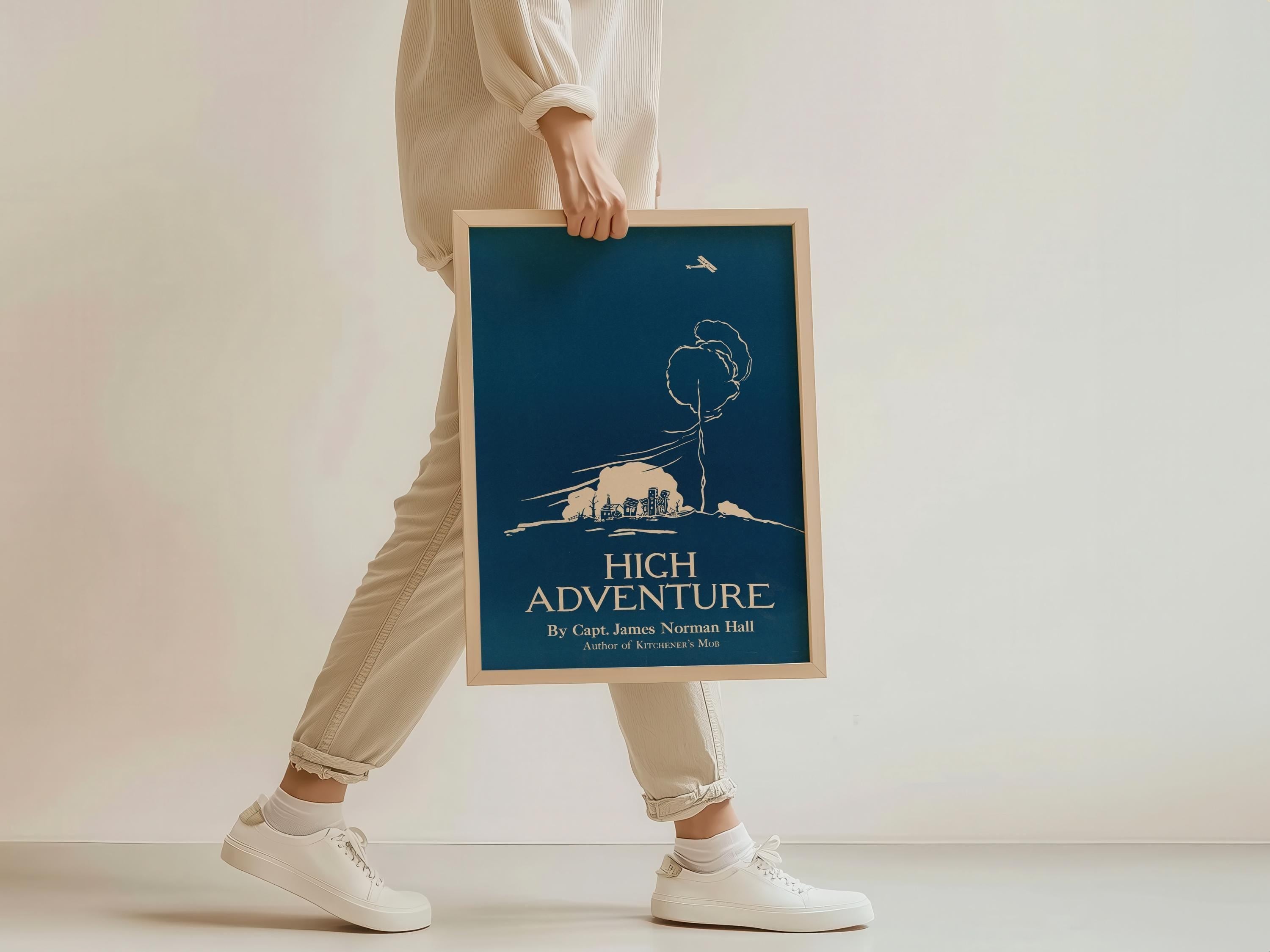 High Adventure | PREMIUM GICLÉE PRINT | Striking Minimalist Vintage Book Cover in Blue | Edward Penfield Artwork | Available handframed - 9ArtPrints