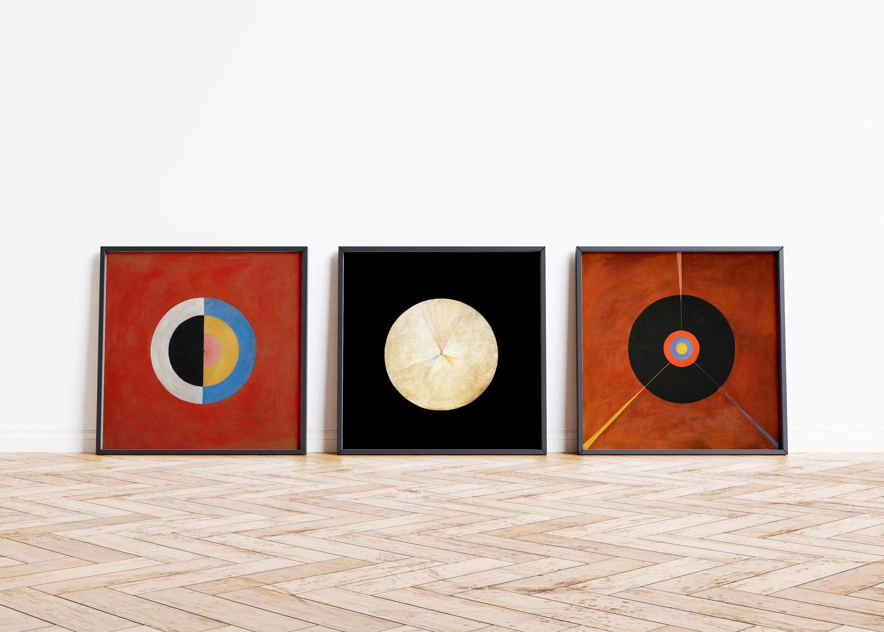 Hilma Af Klint STATEMENT TRIO Art| Abstract Vintage Art available framed 1x1 - 9ArtPrints
