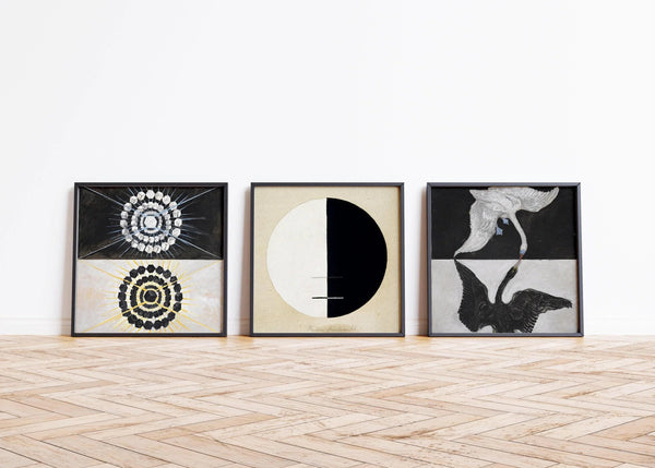 Hilma Af Klint STATEMENT TRIO Art | Abstract Vintage Art available framed 1x1