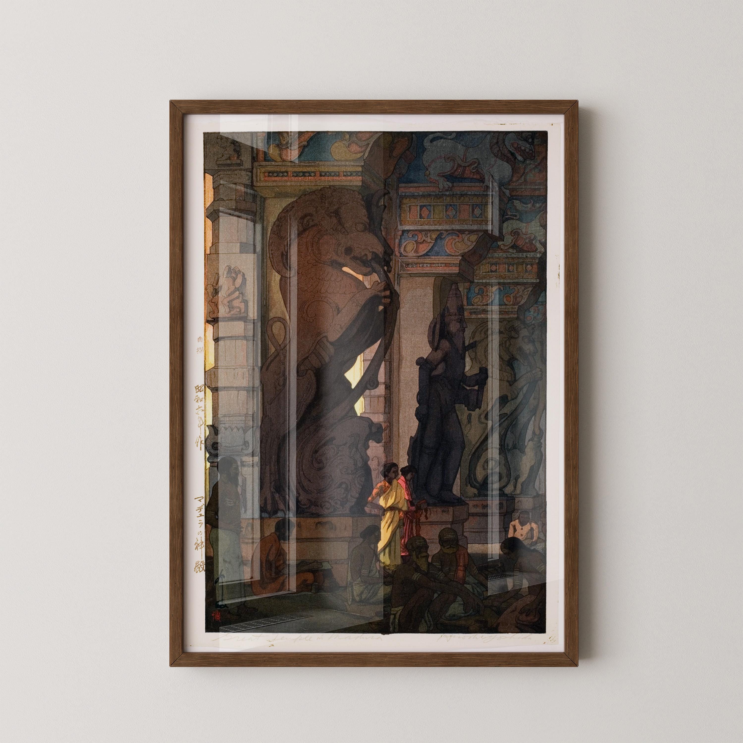 Hiroshi Yoshida ‚Äì Great Temple at Madurai | PRINT | Our Customer Favourite Vintage Japanese Woodblock Art available handframed - 9ArtPrints