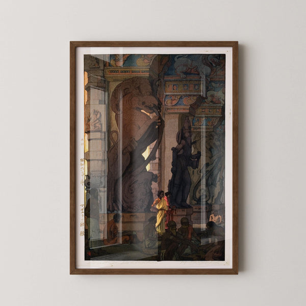 Hiroshi Yoshida — Great Temple at Madurai | | Japanese Woodblock Print (Shin Hanga)