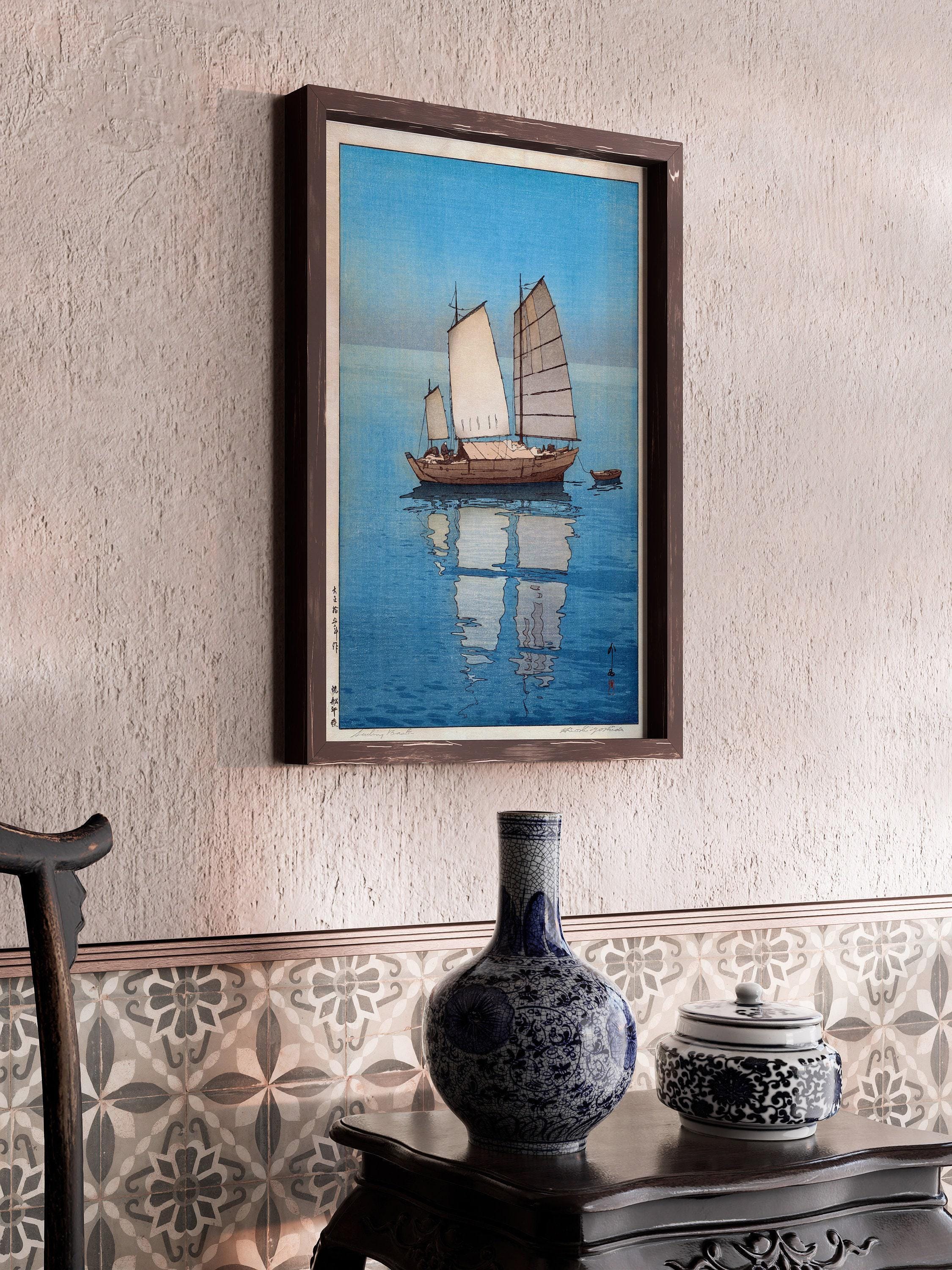 Hiroshi Yoshida Afternoon Sailboats Giclee Print: Vintage Japanese Woodblock Art - 9ArtPrints