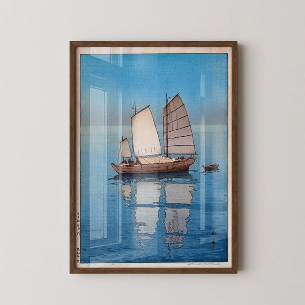Hiroshi Yoshida — Afternoon Sailboats Giclee | Japanese Woodblock Print (Shin Hanga)
